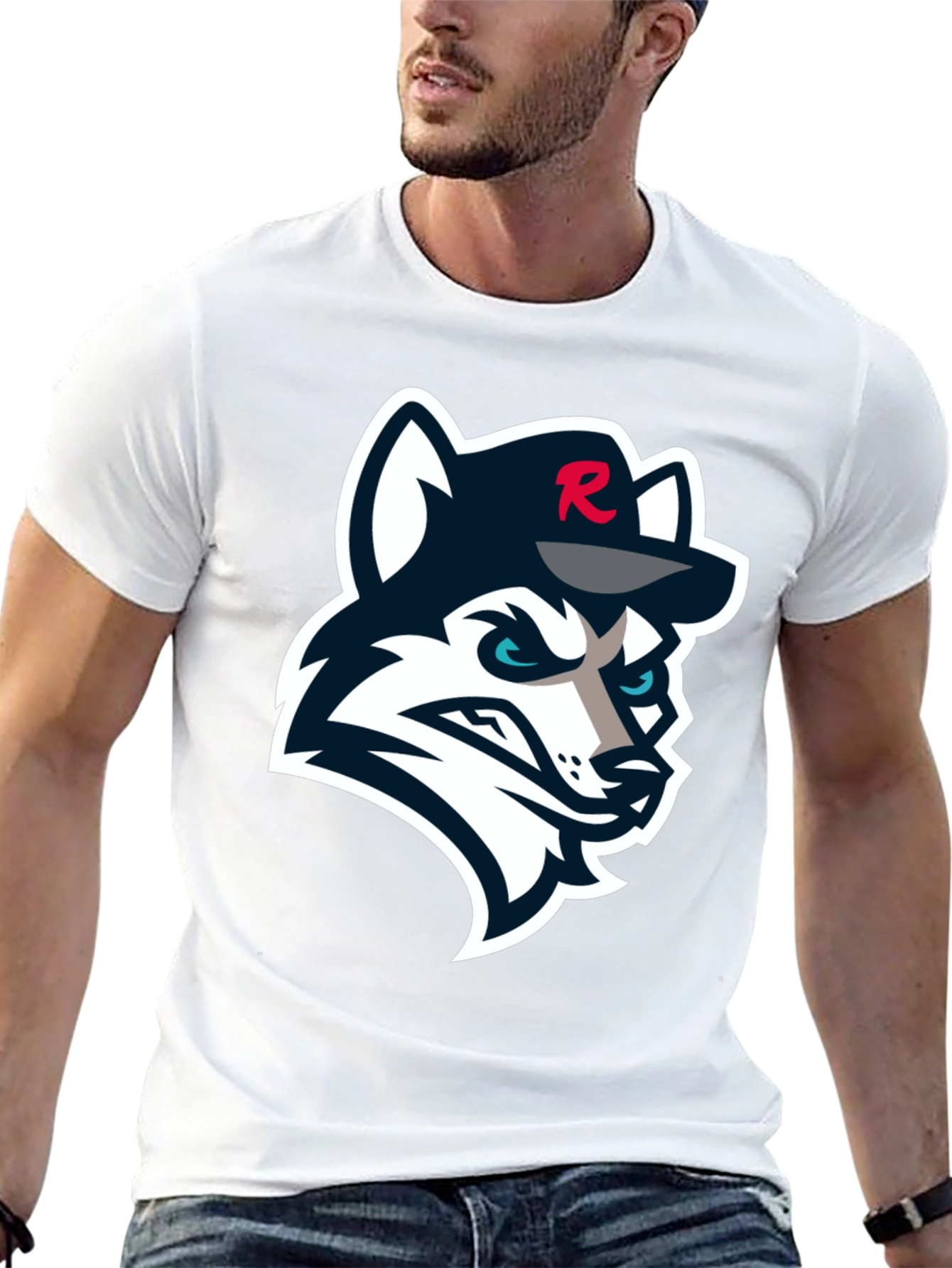 Black Black T-Shirt with Wolf Logo view 13