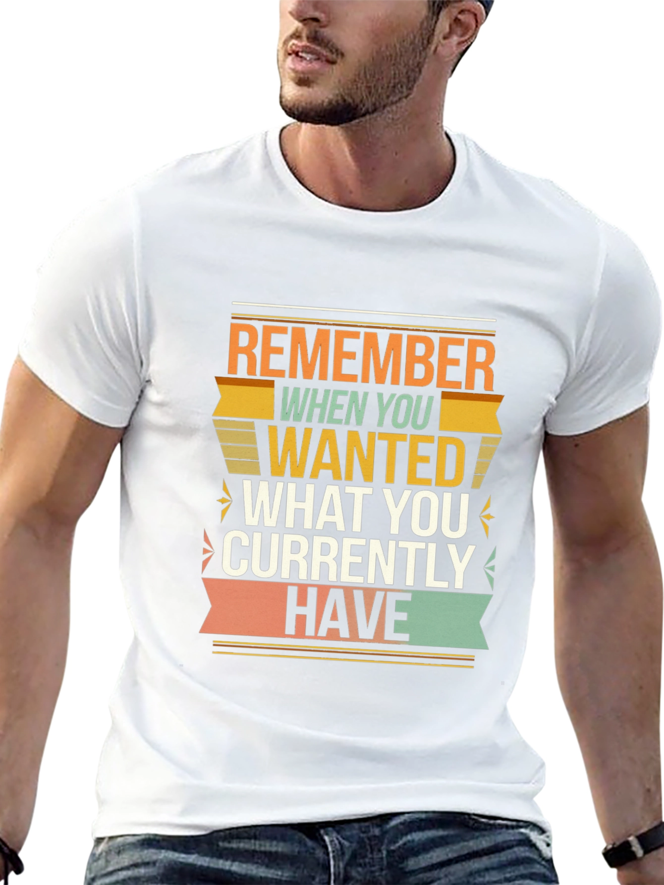 Black Motivational Graphic T-Shirt - Remember When You Wanted view 13