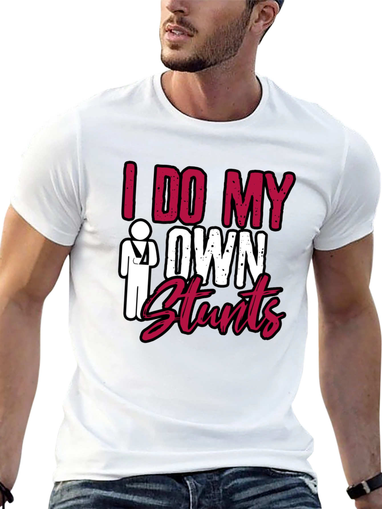 Black I Do My Own Stunts Graphic Tee view 13