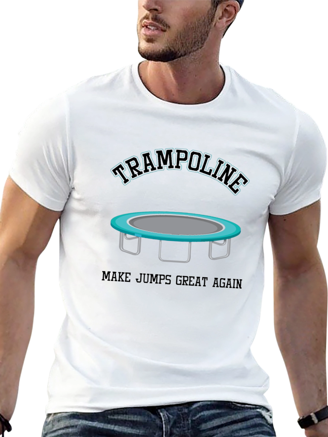 Black Trampoline Make Jumps Great Again Black T-Shirt view 13