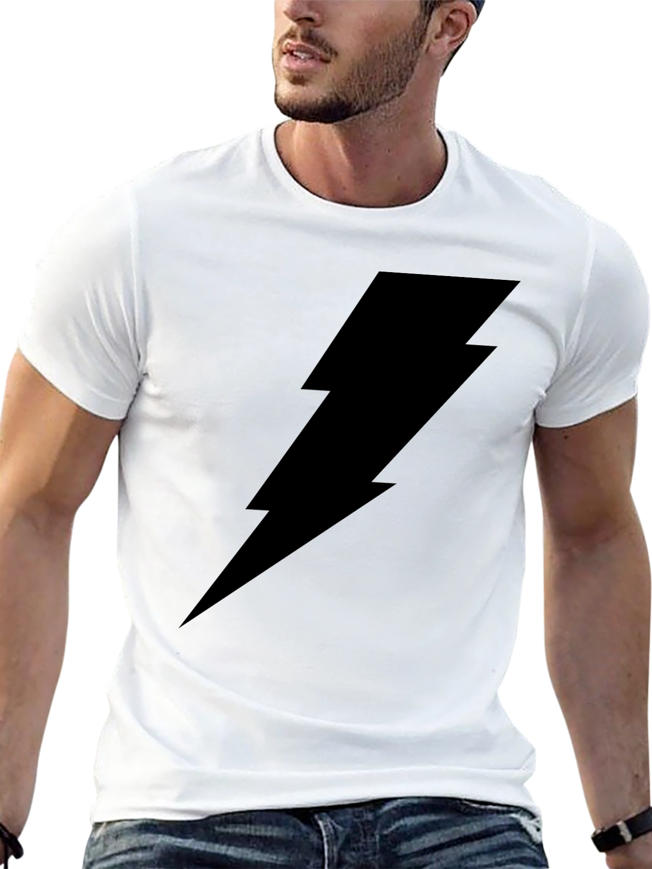 Black Black Lightning Bolt Graphic T-Shirt view 13