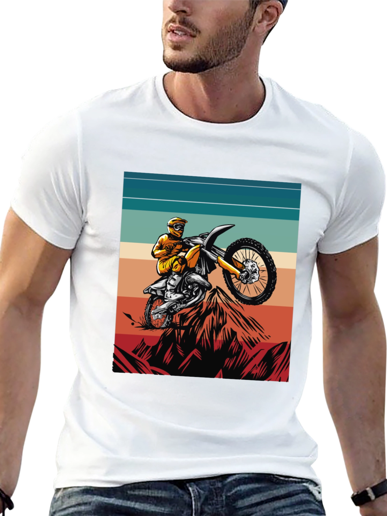 Black Dirt Bike Rider T-Shirt, Motocross Graphic Tee view 13