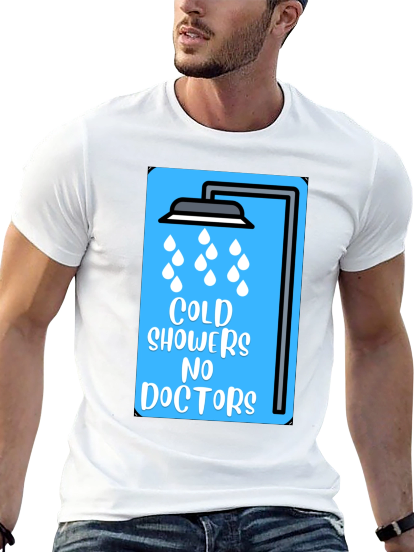 Black Cold Showers No Doctors Graphic Tee view 13