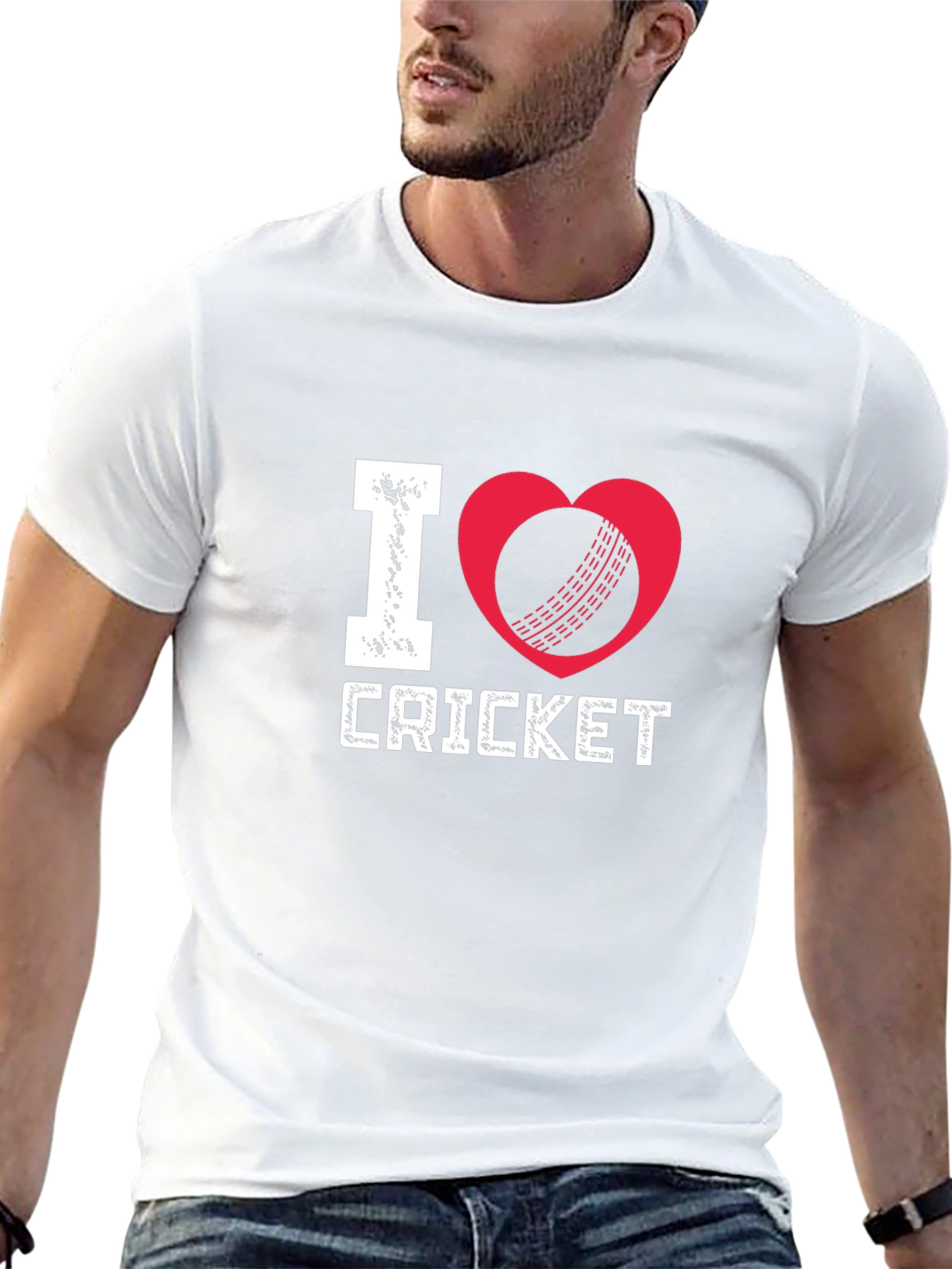 Black I Love Cricket Black T-Shirt view 13