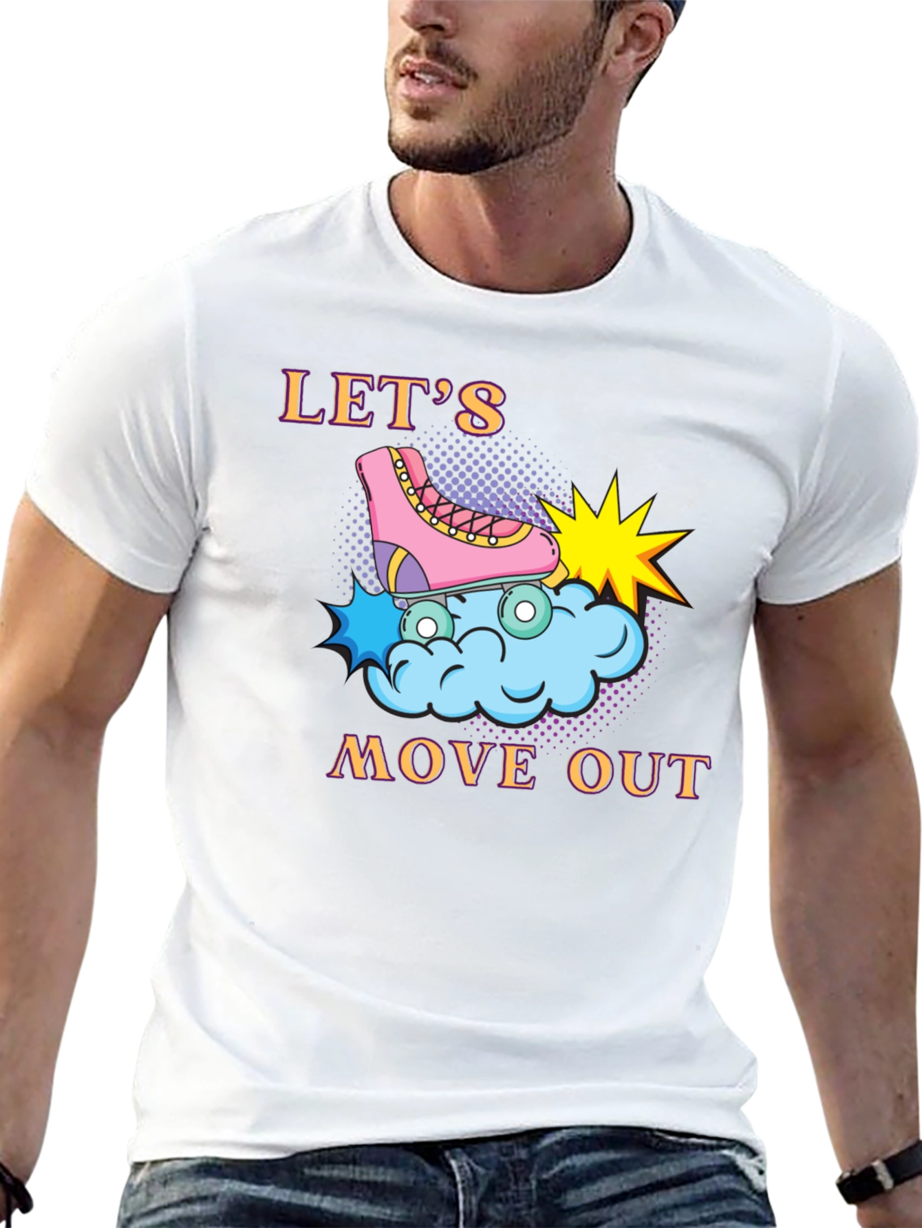 Black Let's Move Out Graphic T-Shirt view 13