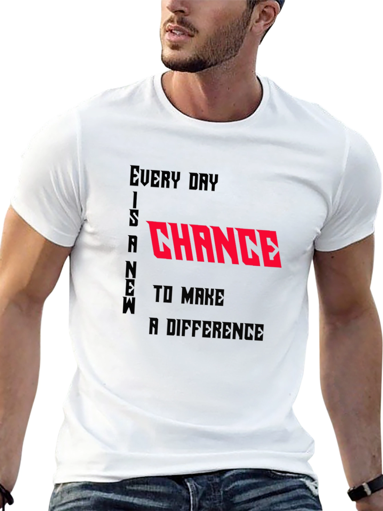 Black Inspirational Graphic Tee - Every Day is a Chance view 13