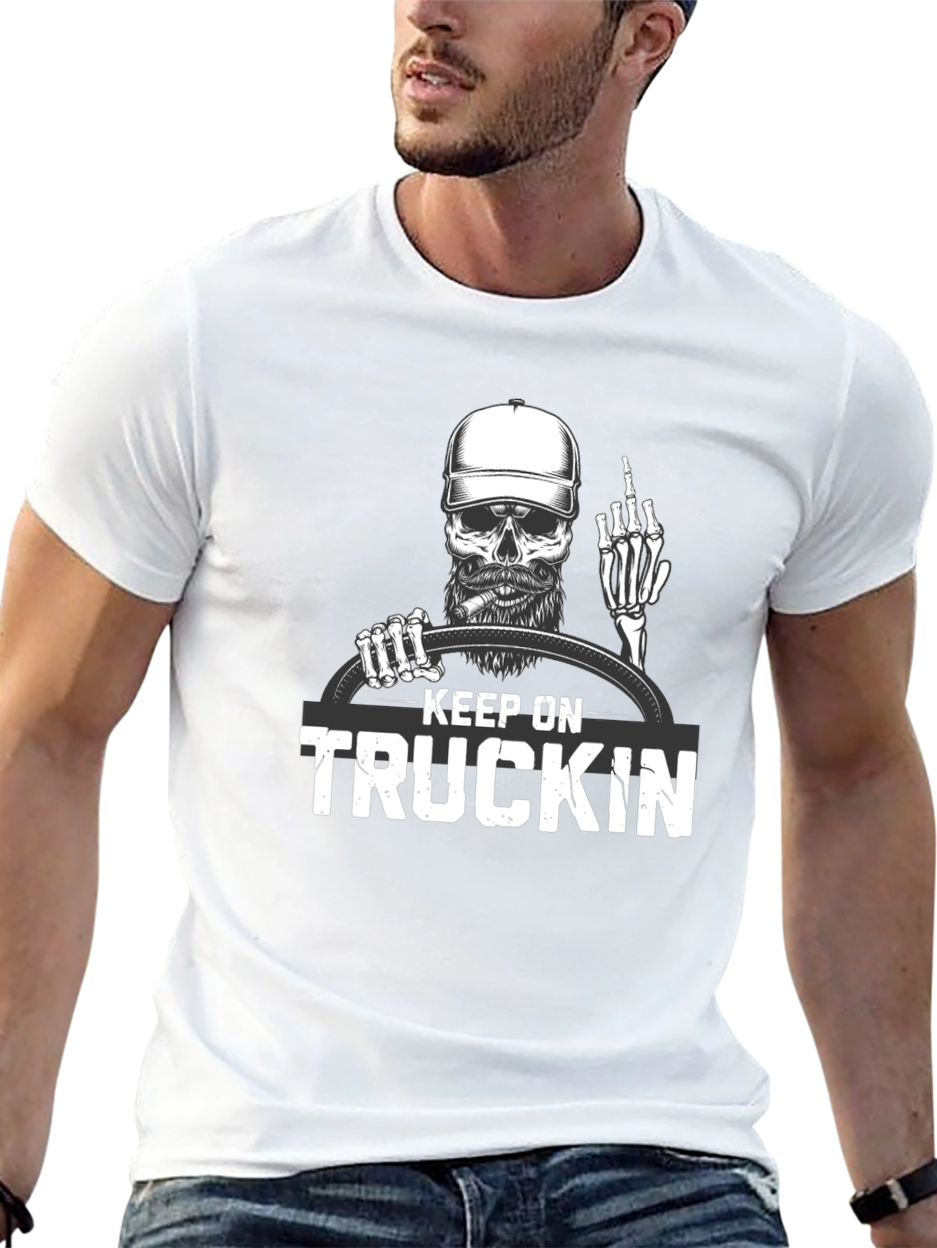Black Keep On Truckin' Graphic T-Shirt view 13