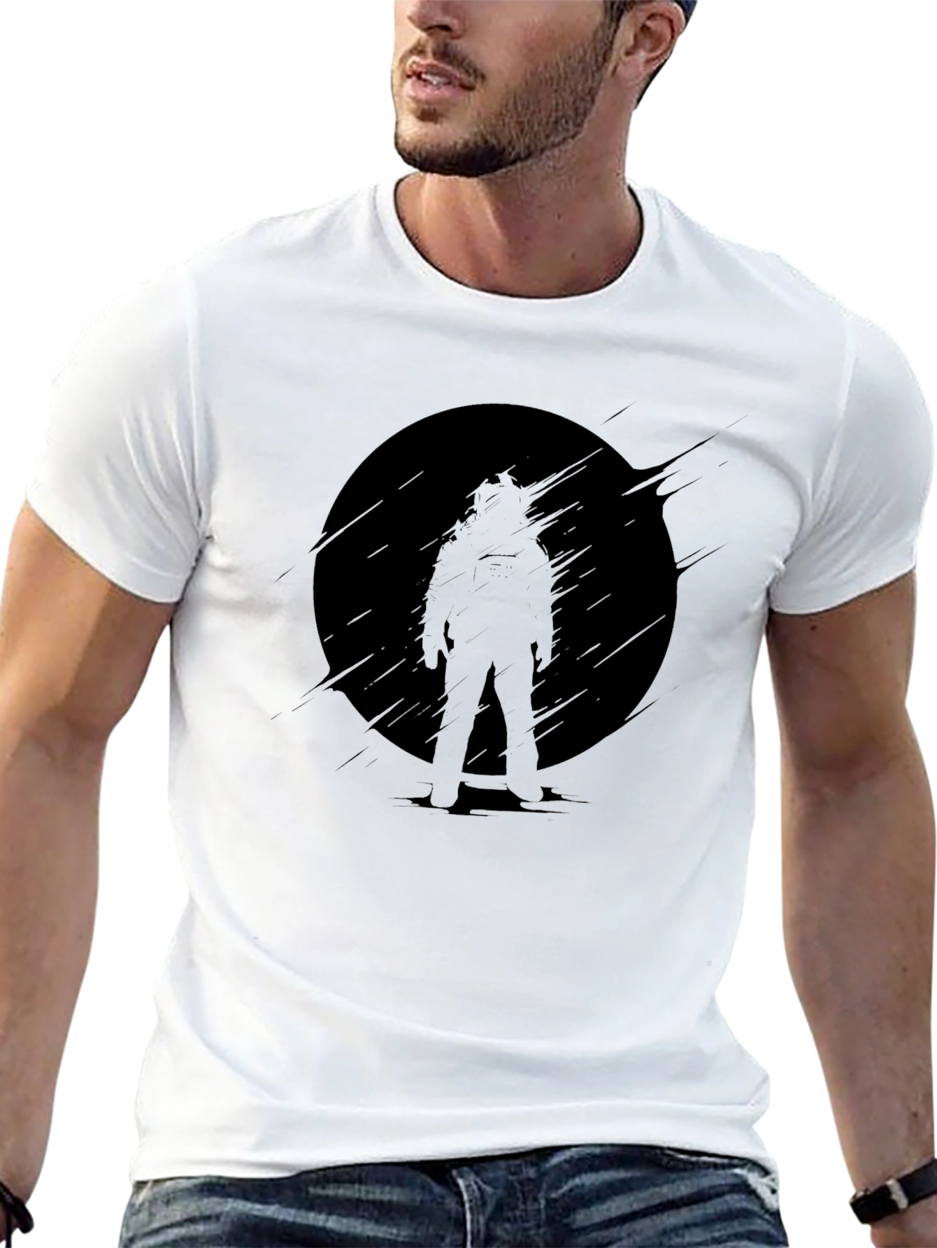 Black Silhouette Graphic Black T-Shirt view 13