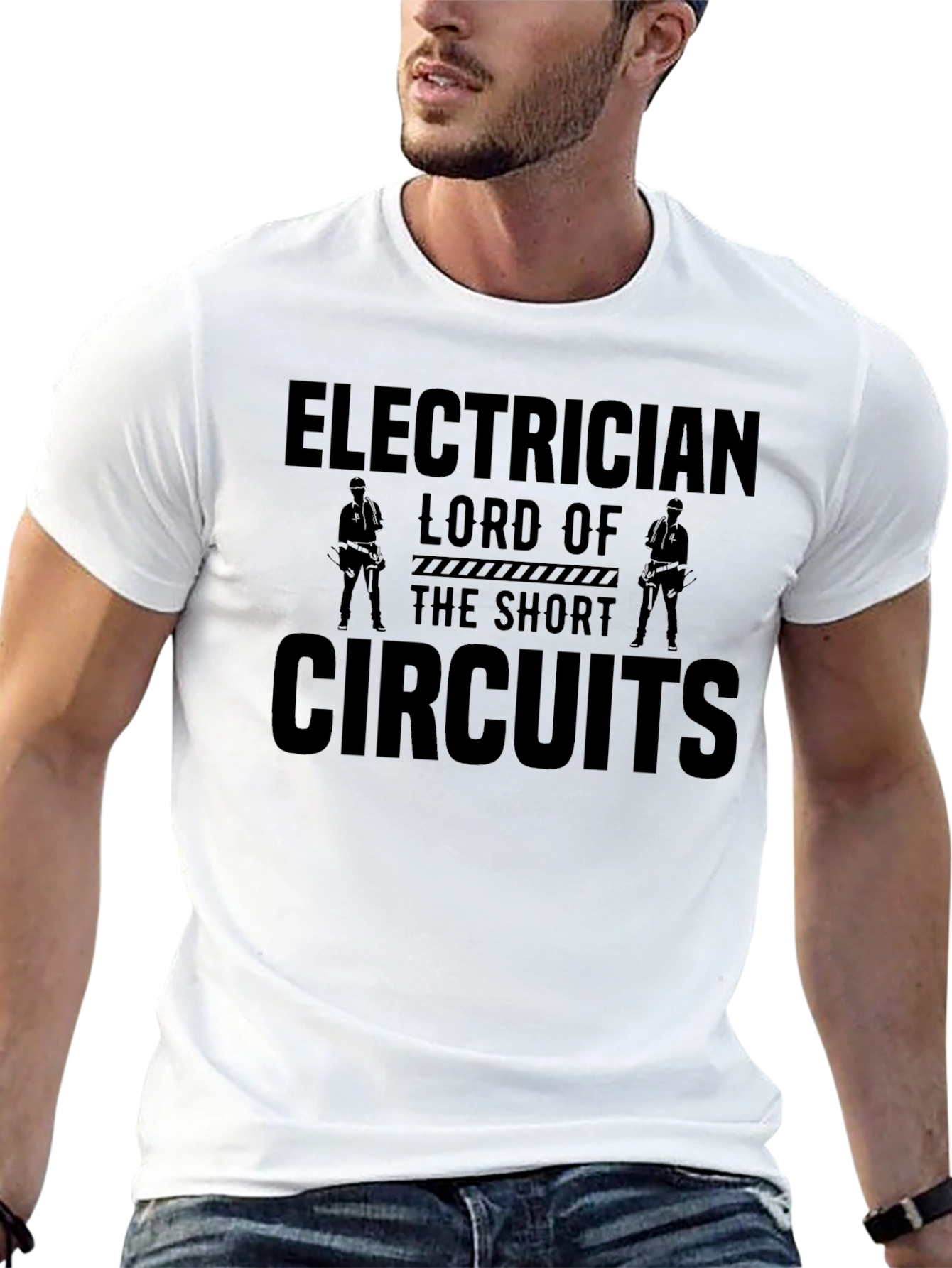 Black Electrician Lord of the Short Circuits T-Shirt view 13