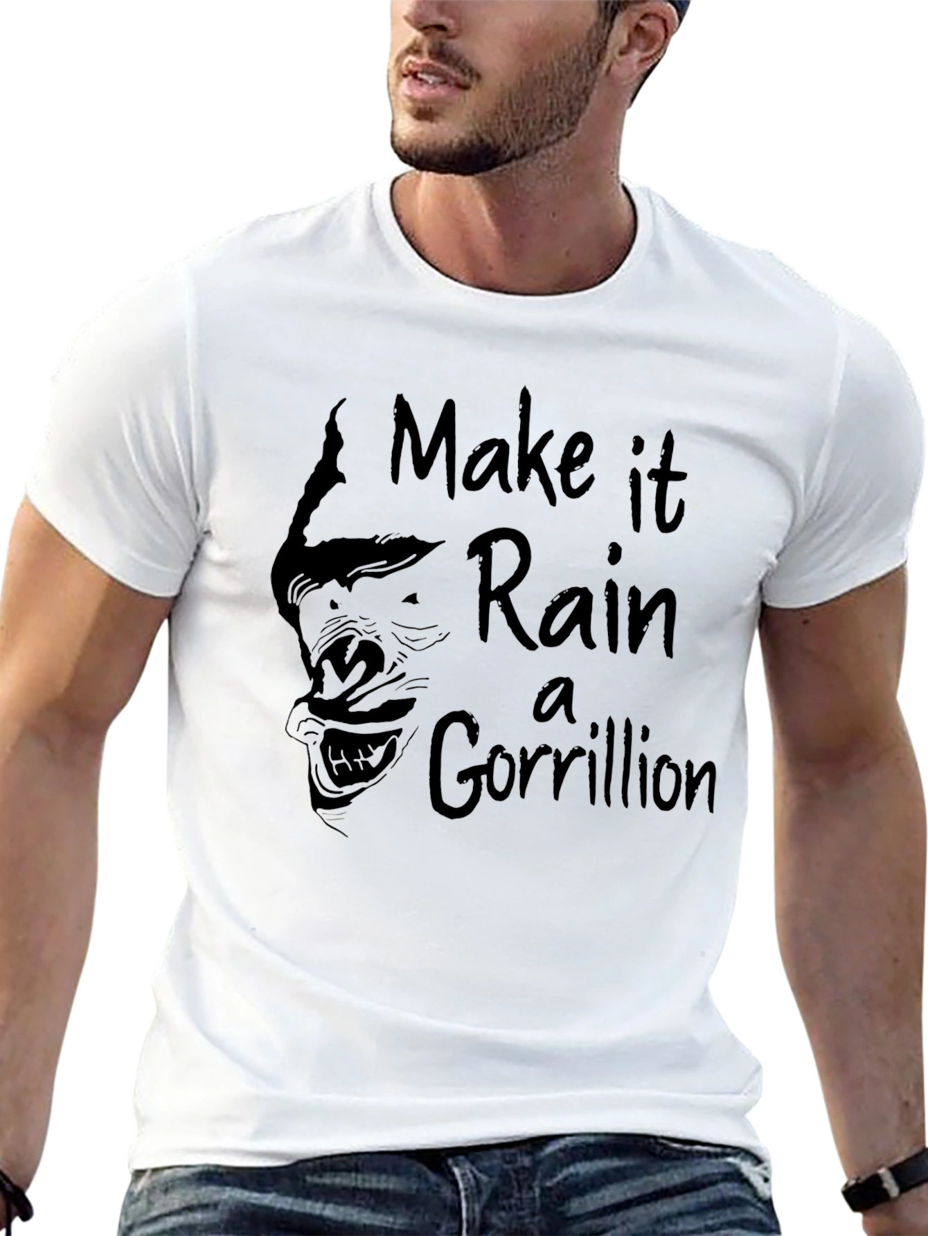 Black Make It Rain a Gorillion Black Graphic Tee view 13