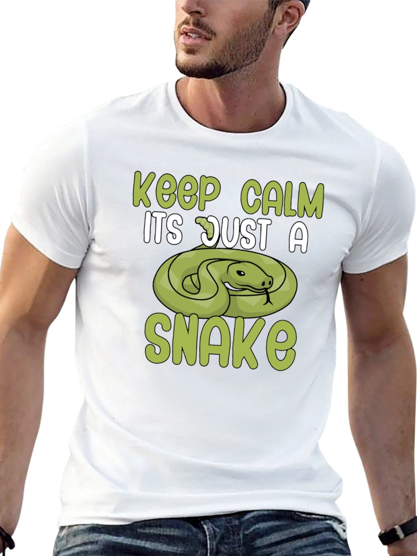 Black Keep Calm Snake T-Shirt view 13