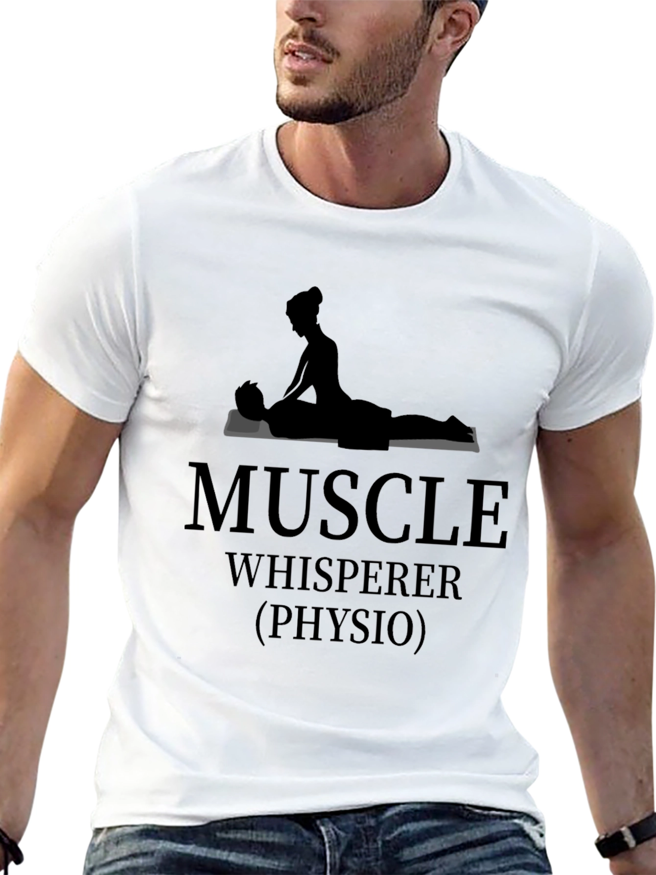 Black Muscle Whisperer Physio T-Shirt - Unisex view 13
