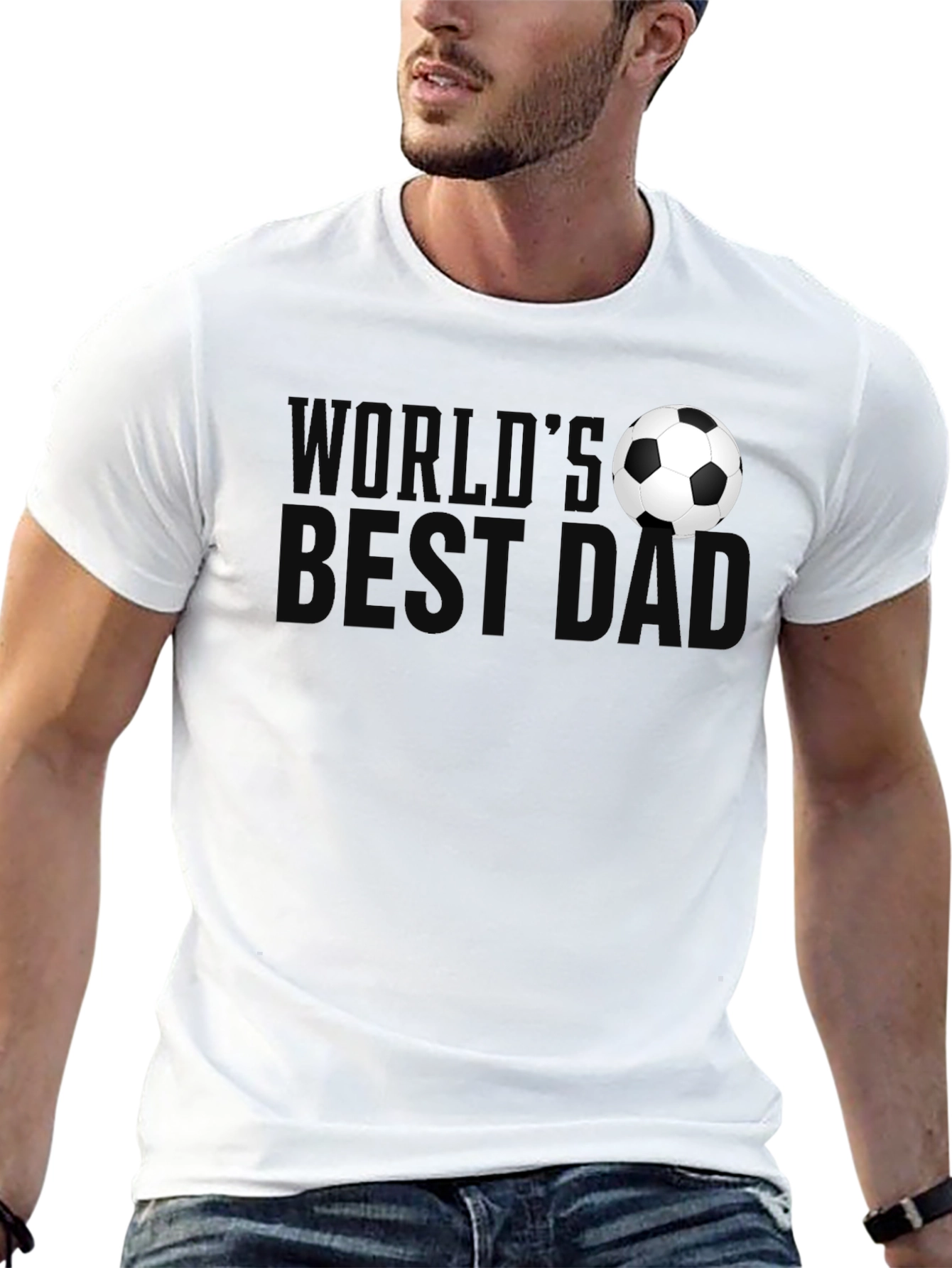 Black World's Best Dad Soccer Graphic Tee view 13