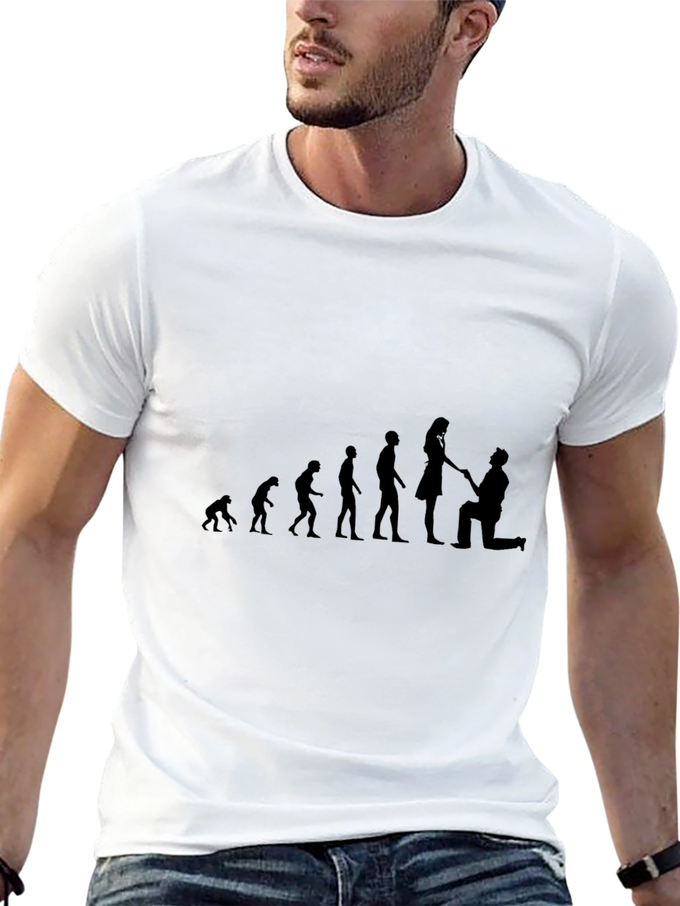 Black Evolution of Marriage T-Shirt - Black view 13
