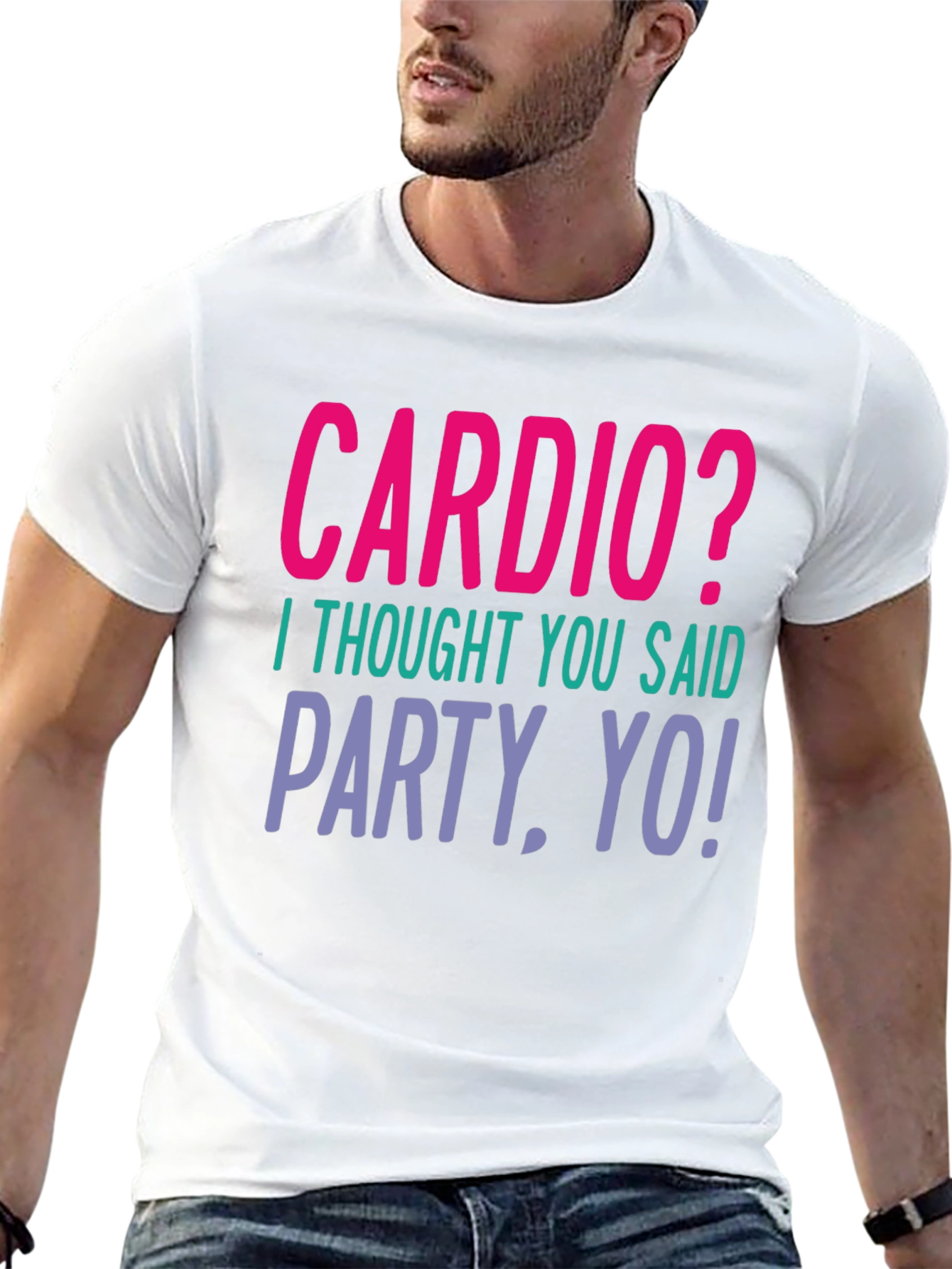 Black Cardio? Party, Yo! Graphic Tee - Unisex view 13