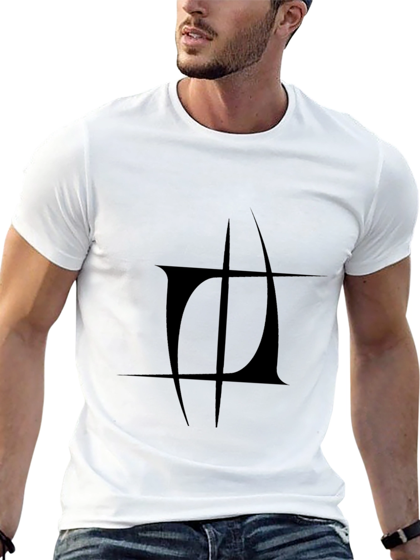 Black Abstract Graphic Black T-Shirt view 13