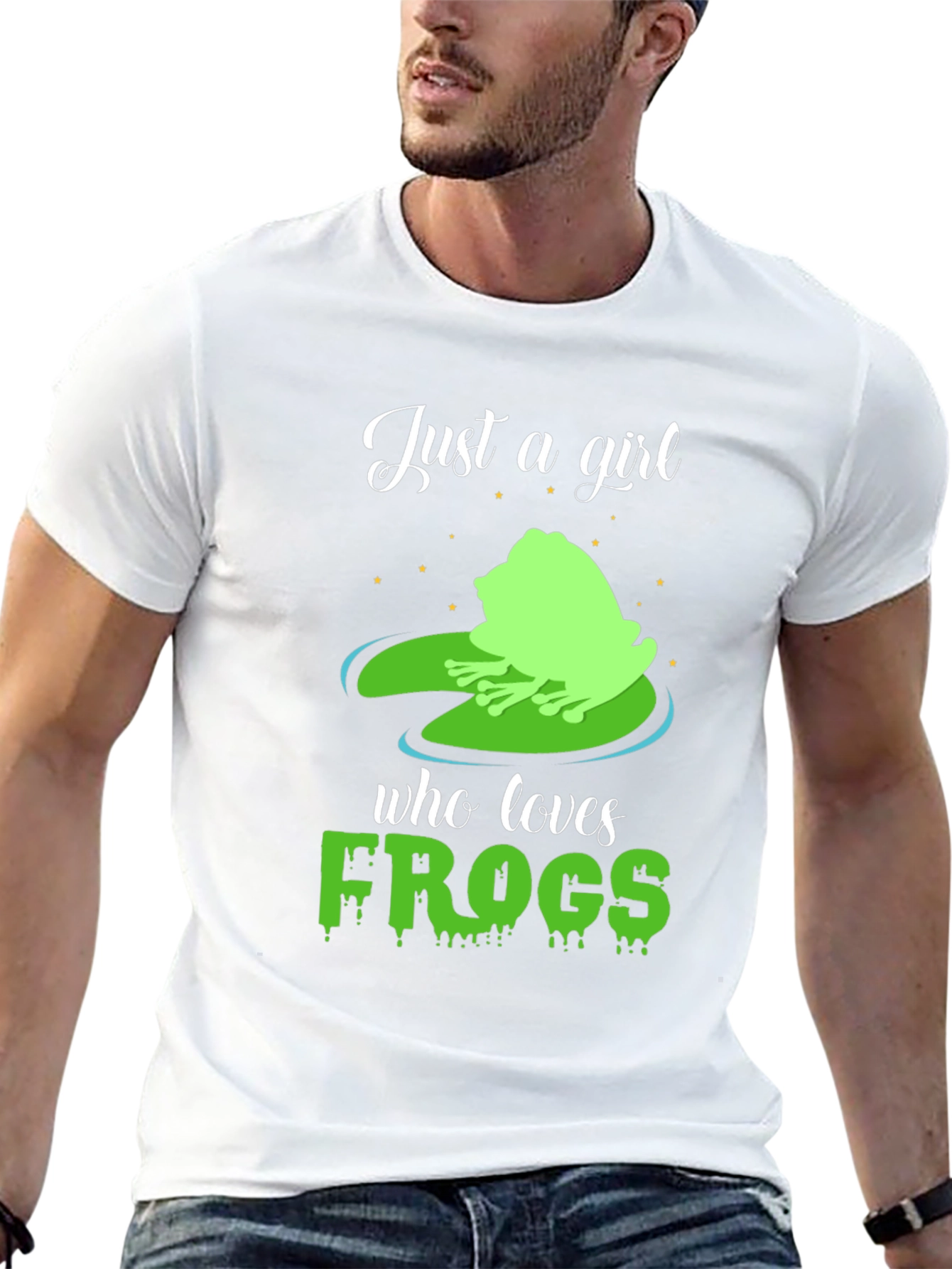 Black Just A Girl Who Loves Frogs T-Shirt view 13