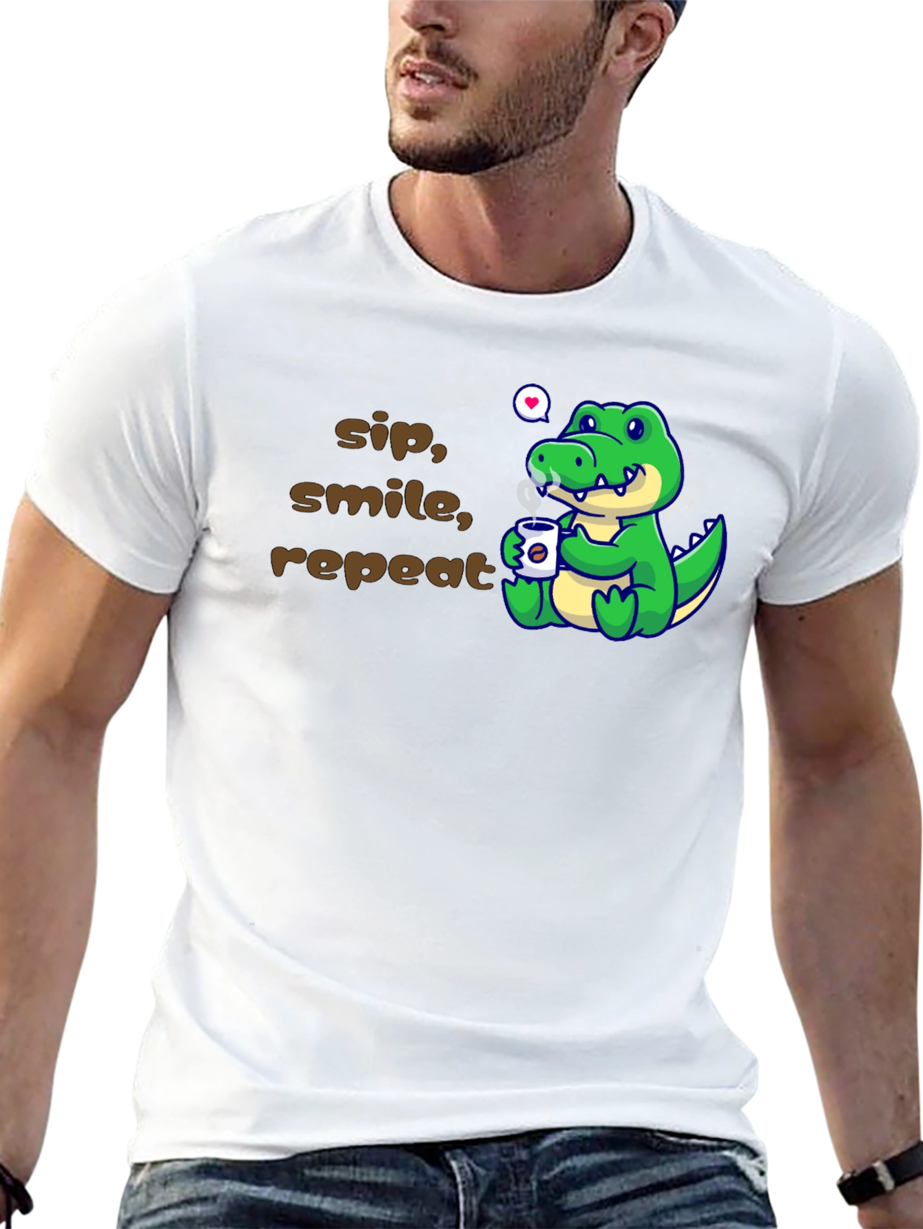 Black Sip, Smile, Repeat Alligator T-Shirt view 13