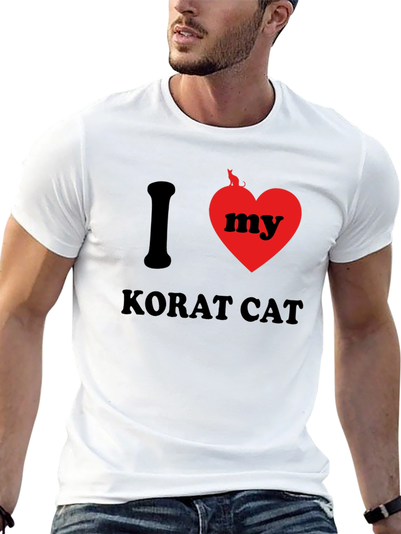 Black I Love My Korat Cat T-Shirt view 13