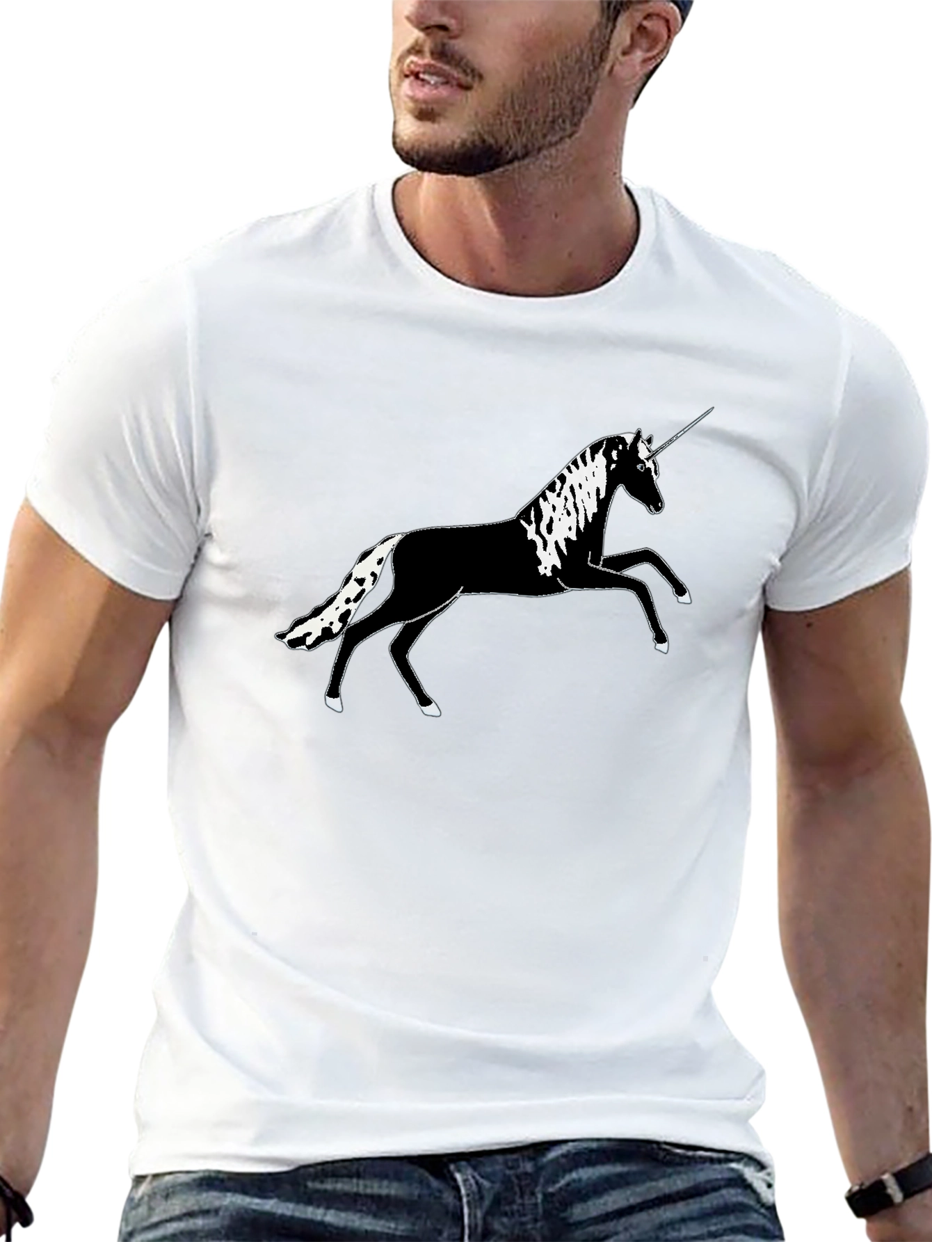 Black Unicorn Graphic Tee - Stylish Black Cotton T-Shirt view 13