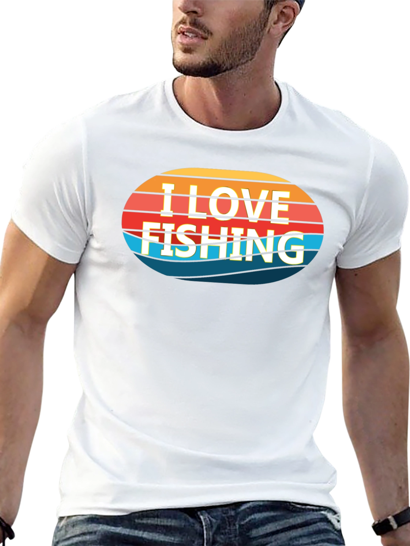 Black I Love Fishing Graphic Tee - Black Cotton T-Shirt view 13