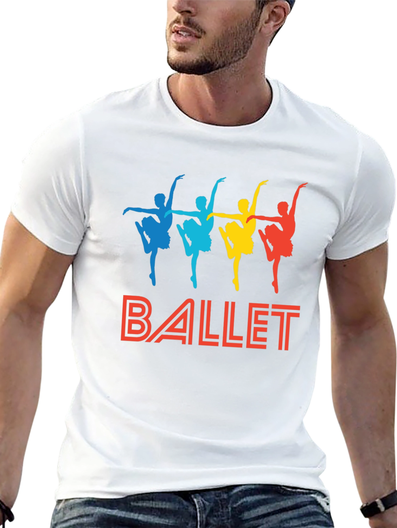 Black Ballet Dancer Graphic Tee - Black Cotton T-Shirt view 13