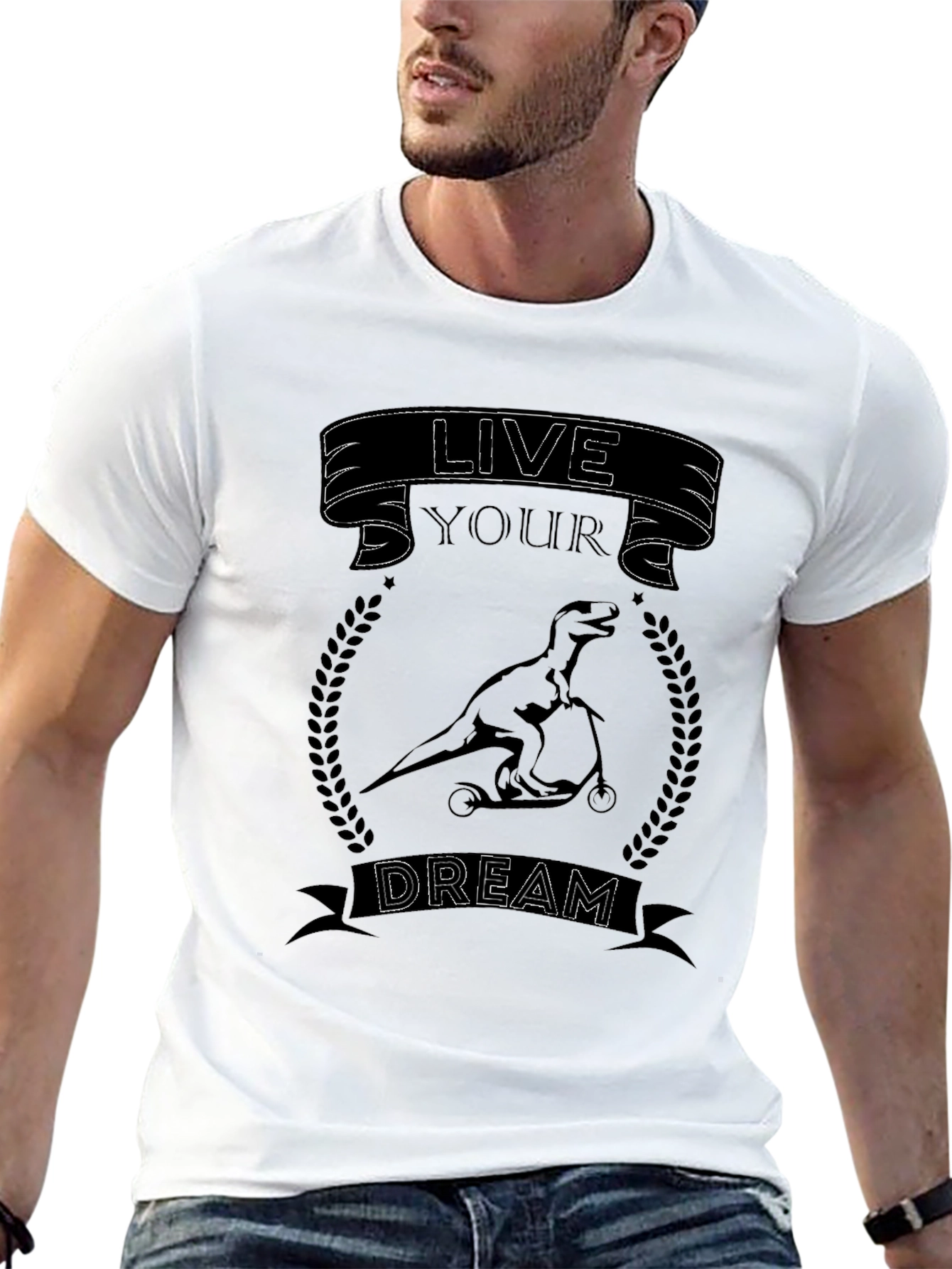 Black Live Your Dream Dinosaur T-Shirt - Black view 13