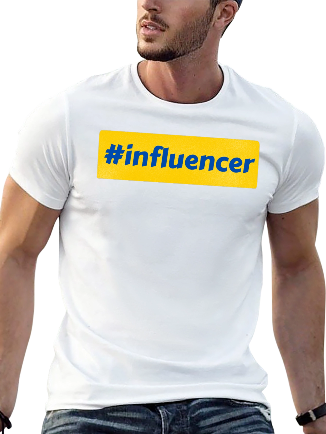Black Hashtag Influencer Graphic Tee - Black Casual T-Shirt view 13