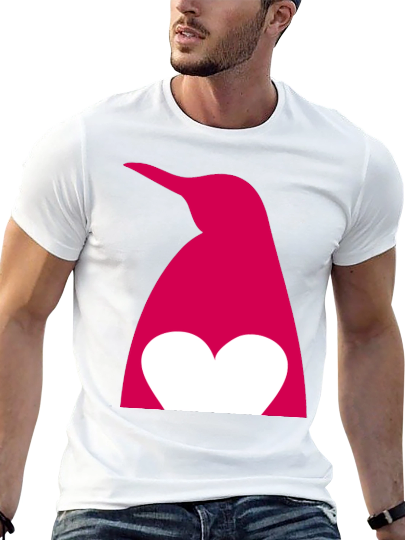 Black Penguin Heart Graphic T-Shirt - Black view 13