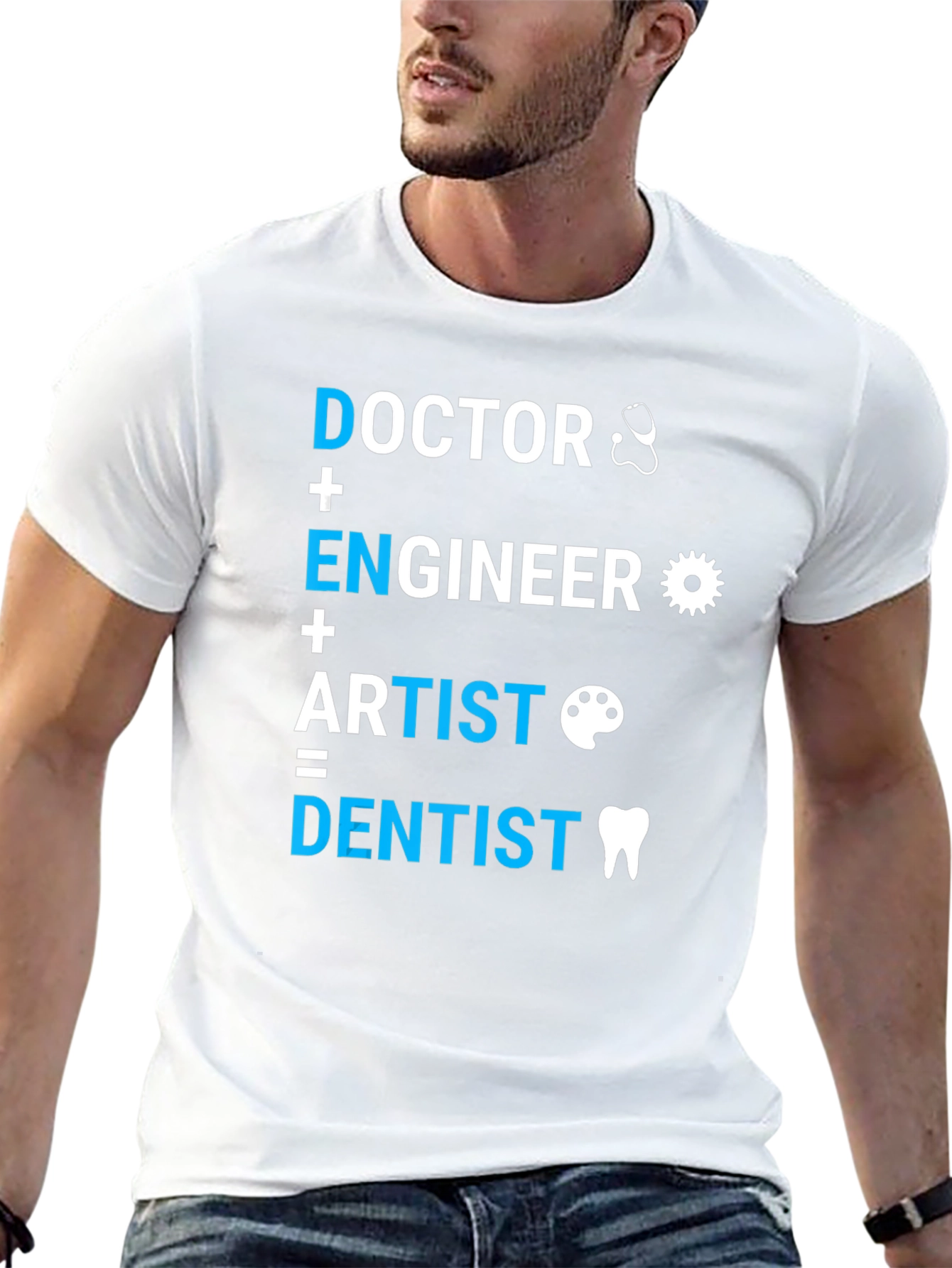 Black Doctor, Engineer, Artist = Dentist T-Shirt view 13