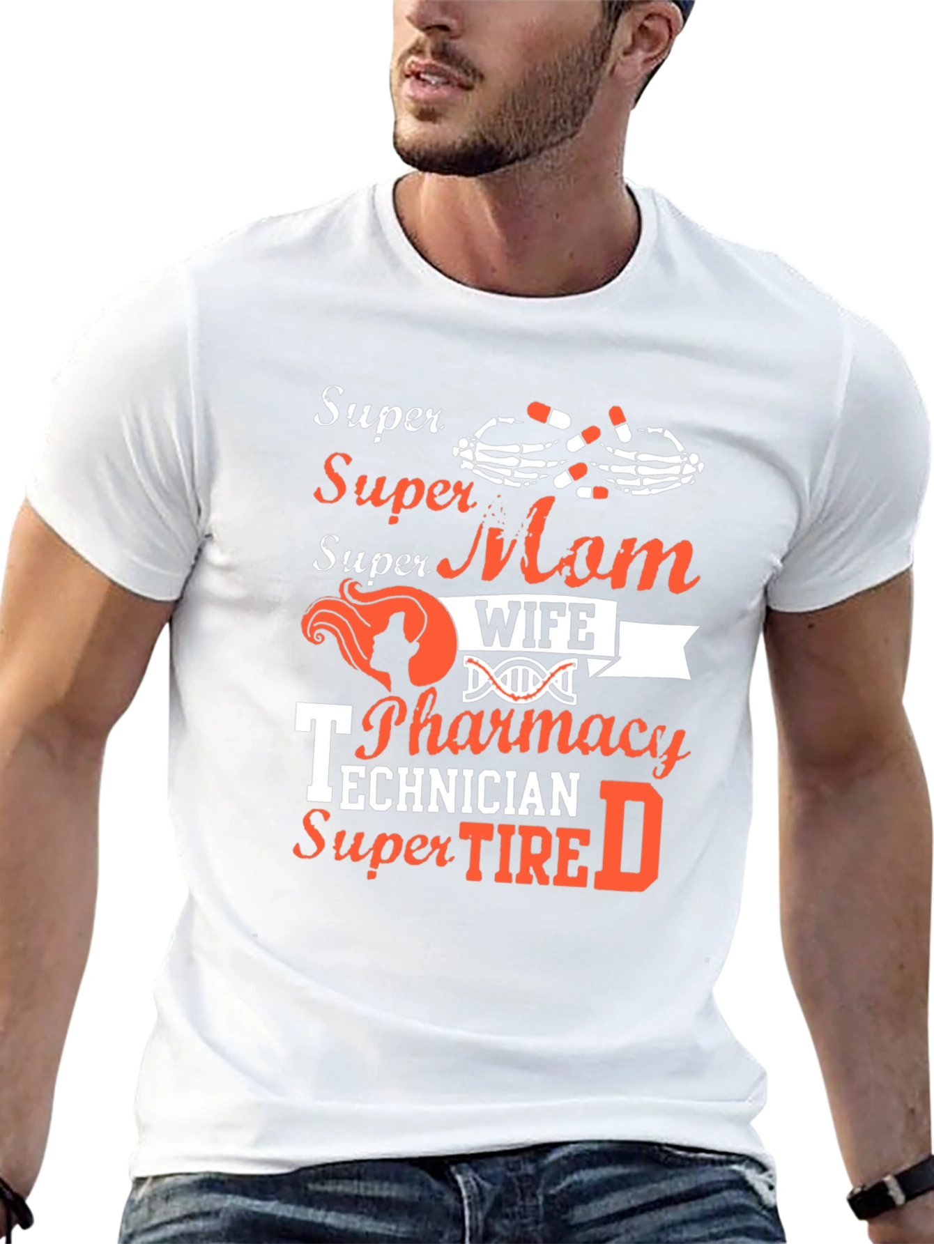 Black Super Mom Wife Pharmacy Technician T-Shirt view 13
