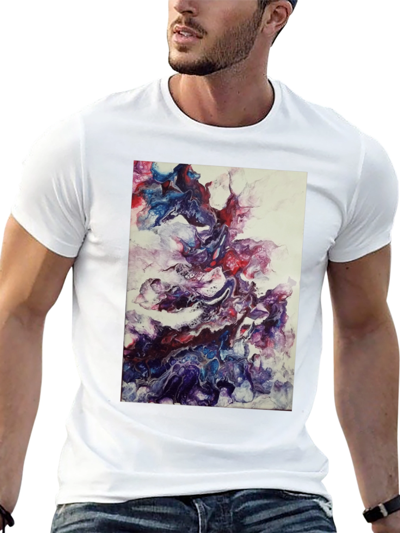 Black Abstract Art Black T-Shirt view 13