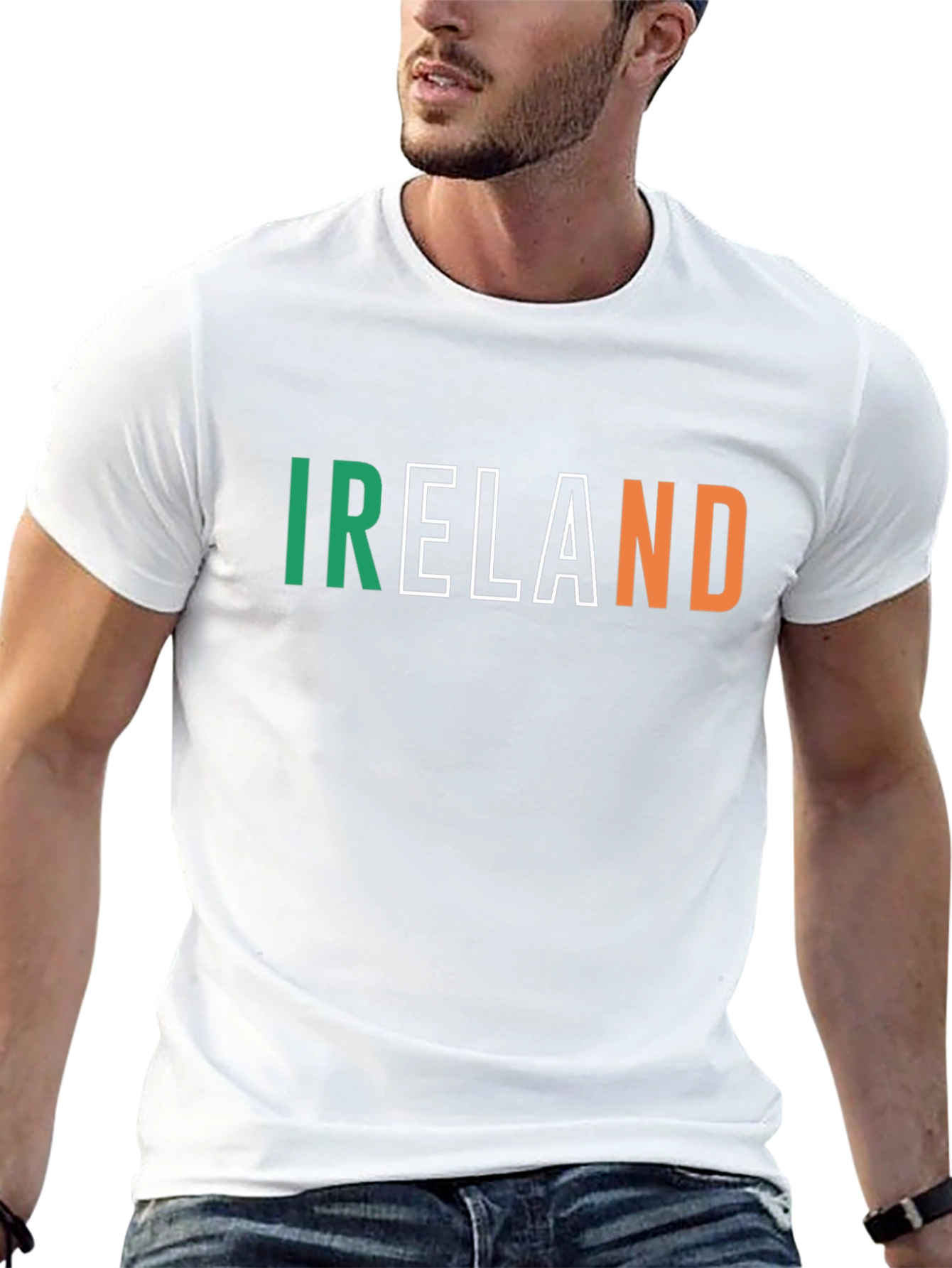 Black Ireland Flag Colors T-Shirt view 13