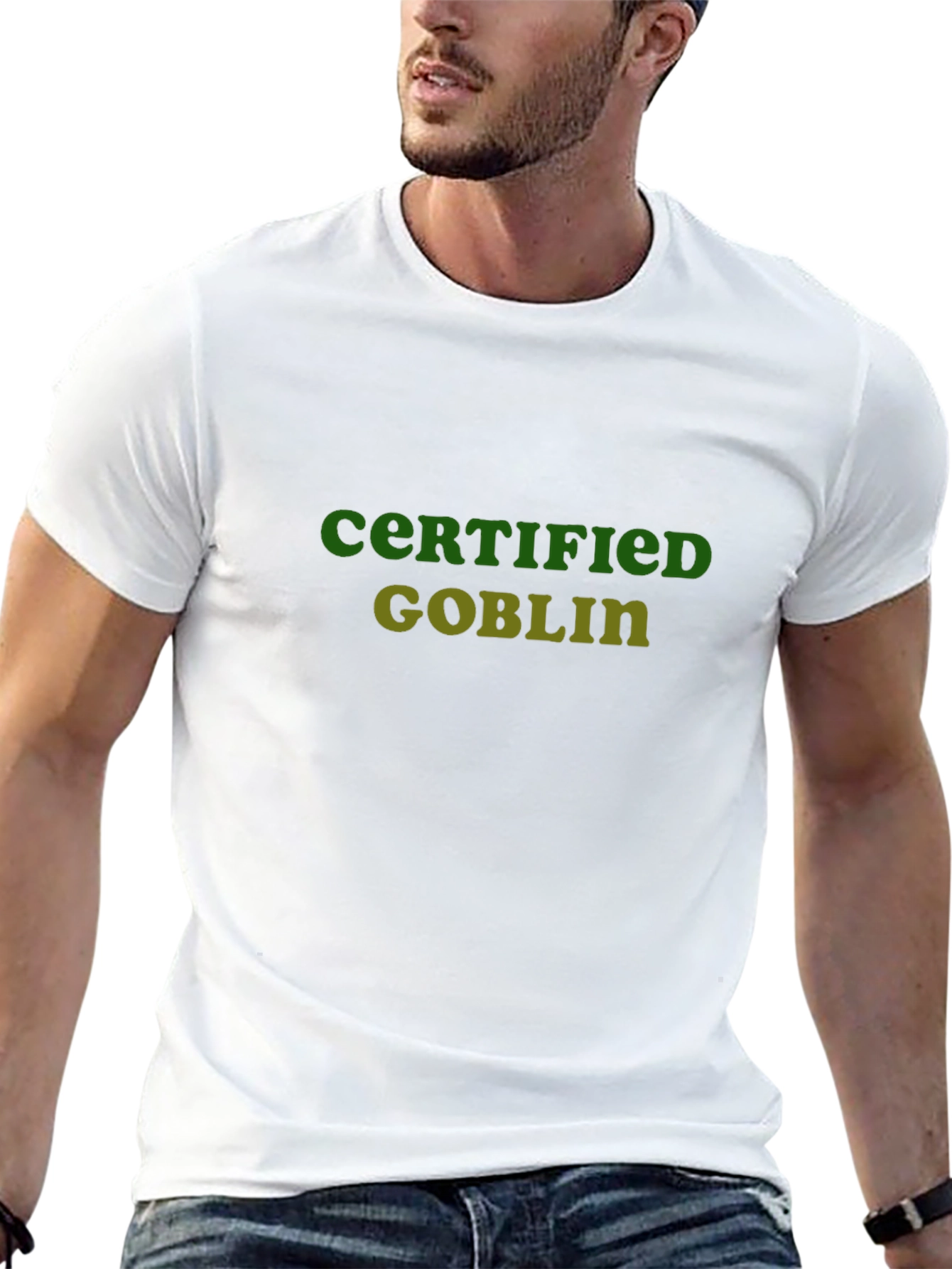 Black Certified Goblin T-Shirt - Funny Graphic Tee view 13