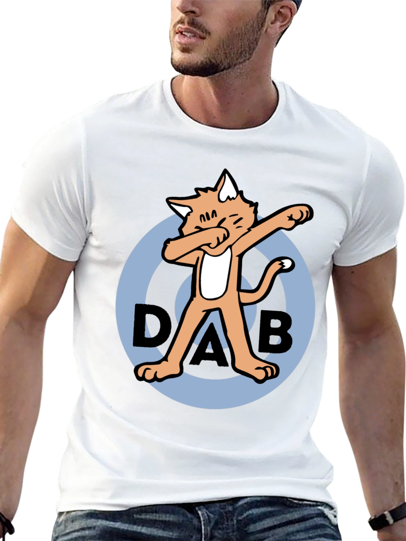 Black Dabbing Cat T-Shirt - Cool & Unique view 13