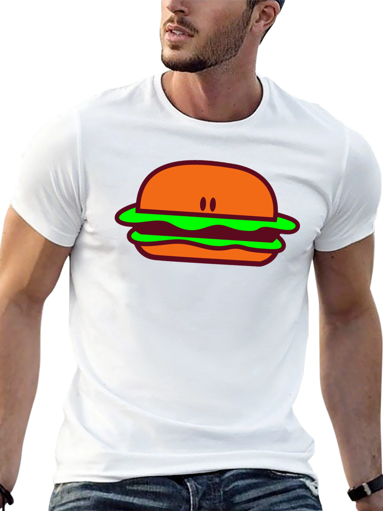 Black Burger Graphic Tee - Casual Black T-Shirt view 13