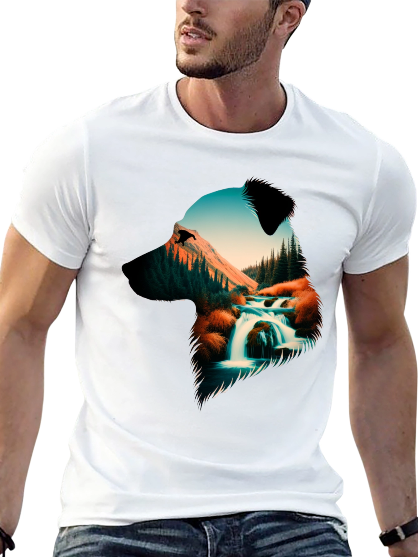 Black Nature Dog Graphic Tee - Black view 13