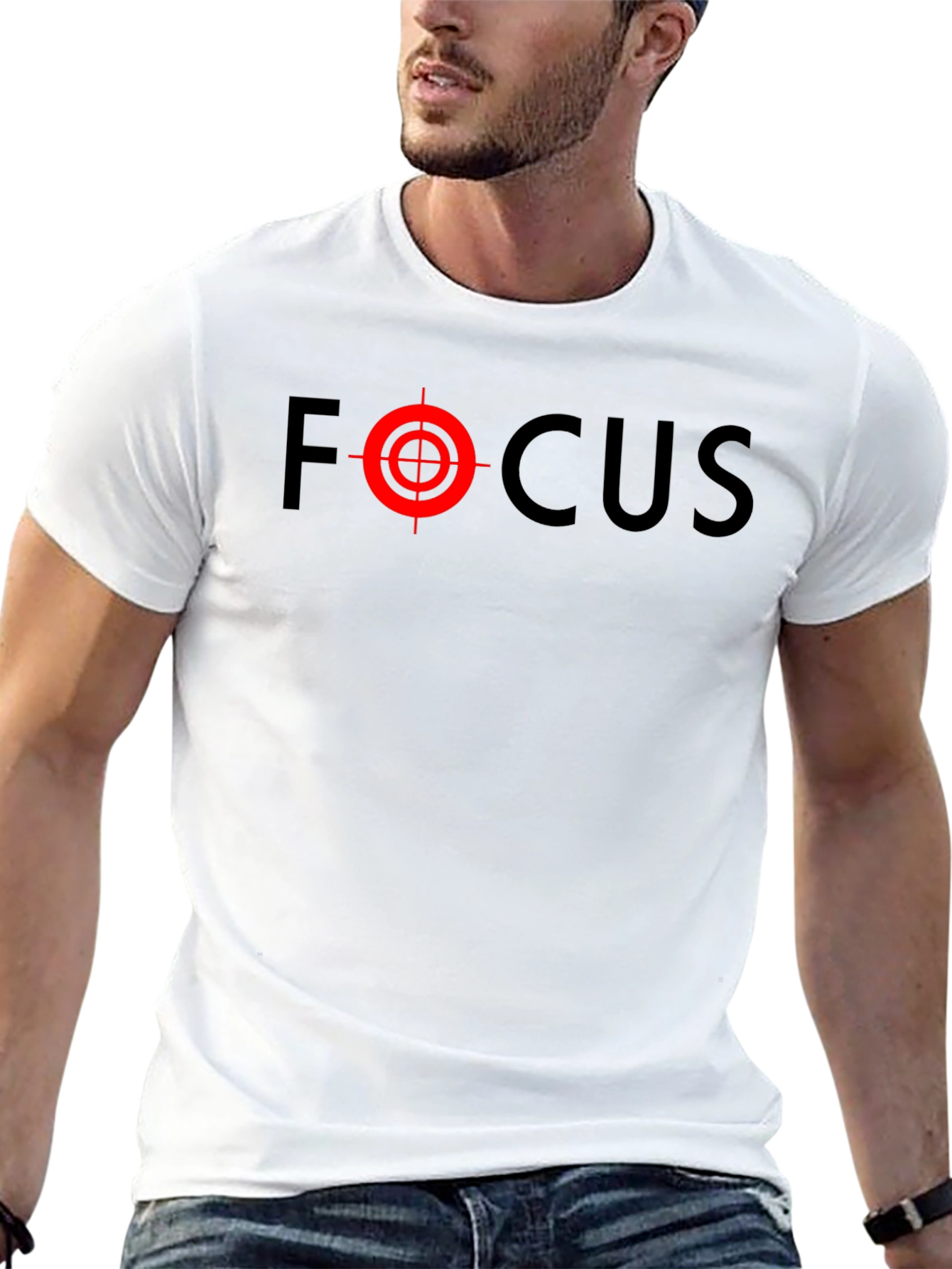 Black Focus T-Shirt - Black with Target Design view 13