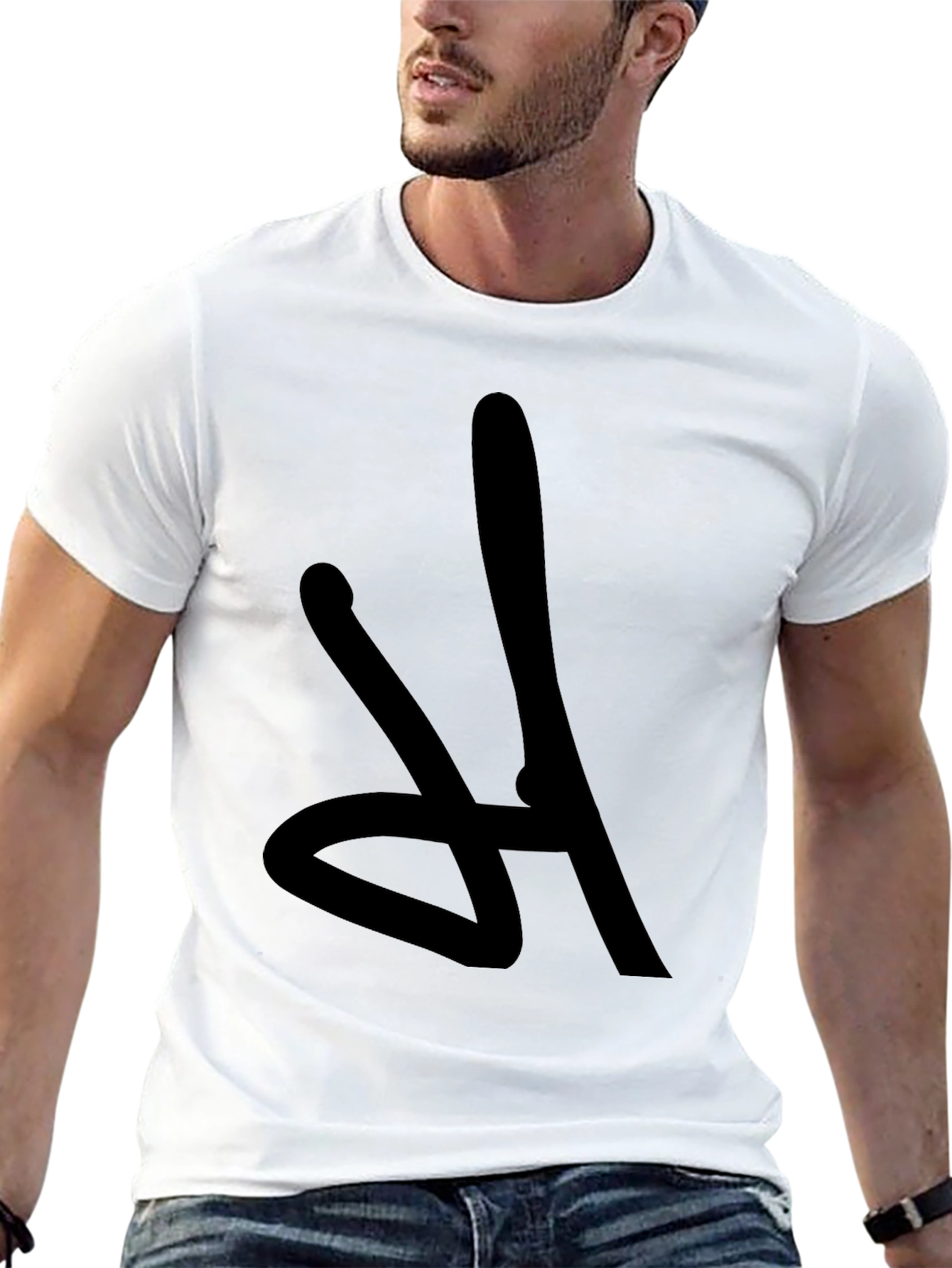 Black Bold Graphic Tee - Abstract Design, Casual Comfort view 13