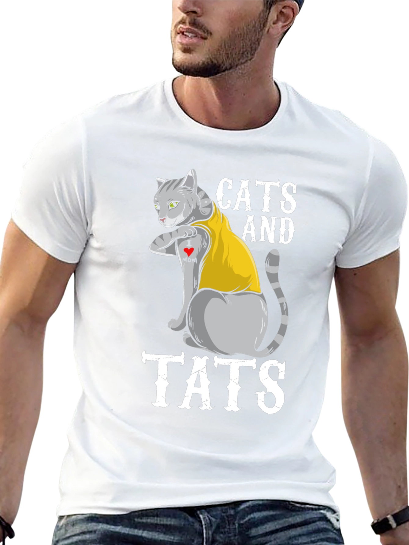 Black Cats and Tats Graphic T-Shirt - Novelty Tee view 13
