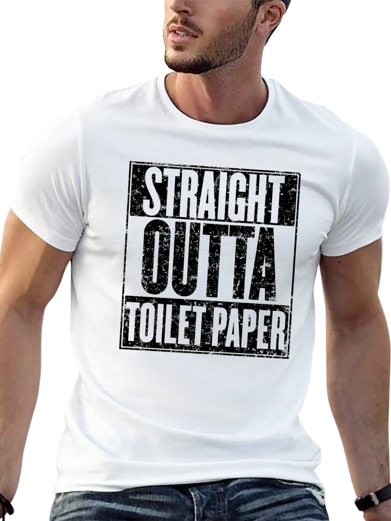 Black Straight Outta Toilet Paper Graphic Tee view 13