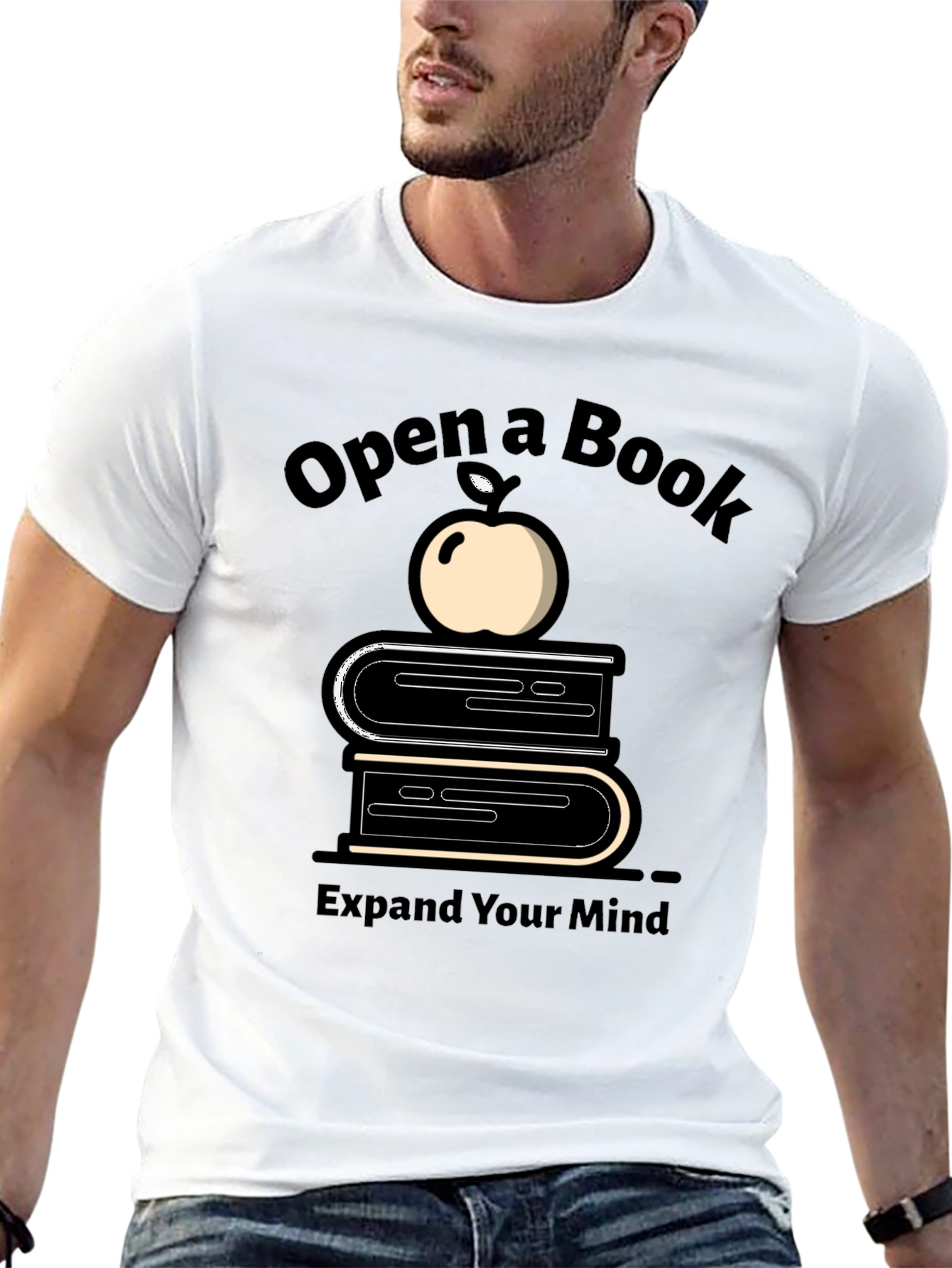 Black Open a Book Graphic Tee - Unisex Black T-Shirt view 13