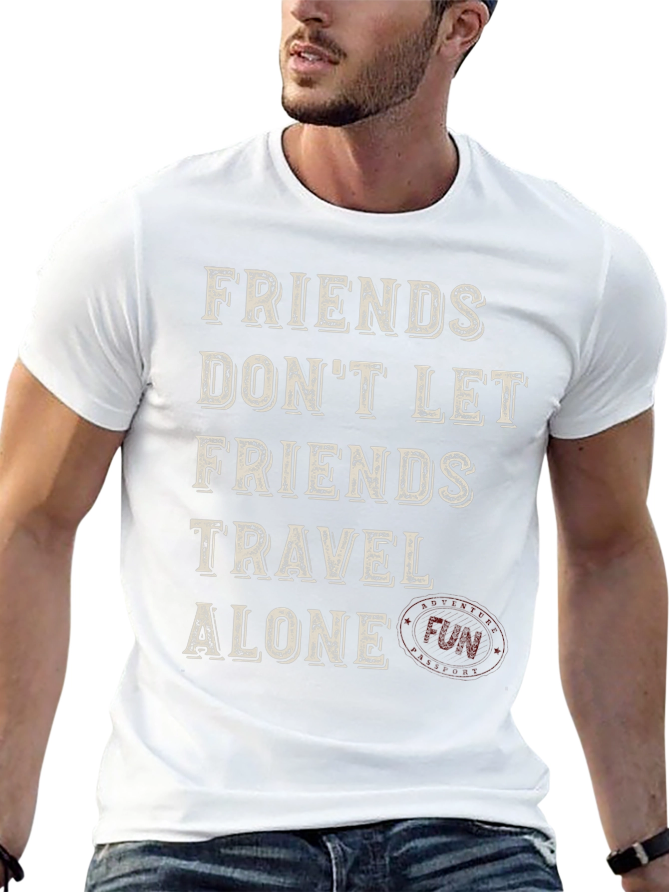 Black Friends Travel Alone Graphic Tee - Black view 13
