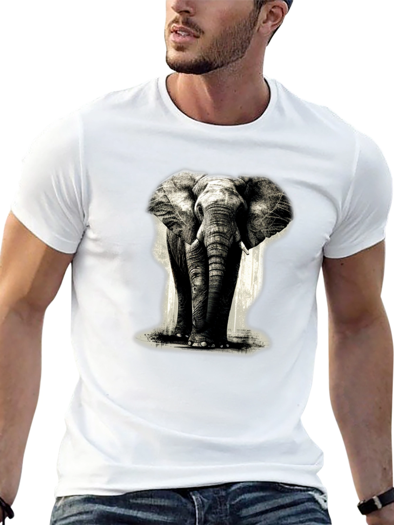 Black Elephant Graphic Black T-Shirt view 13