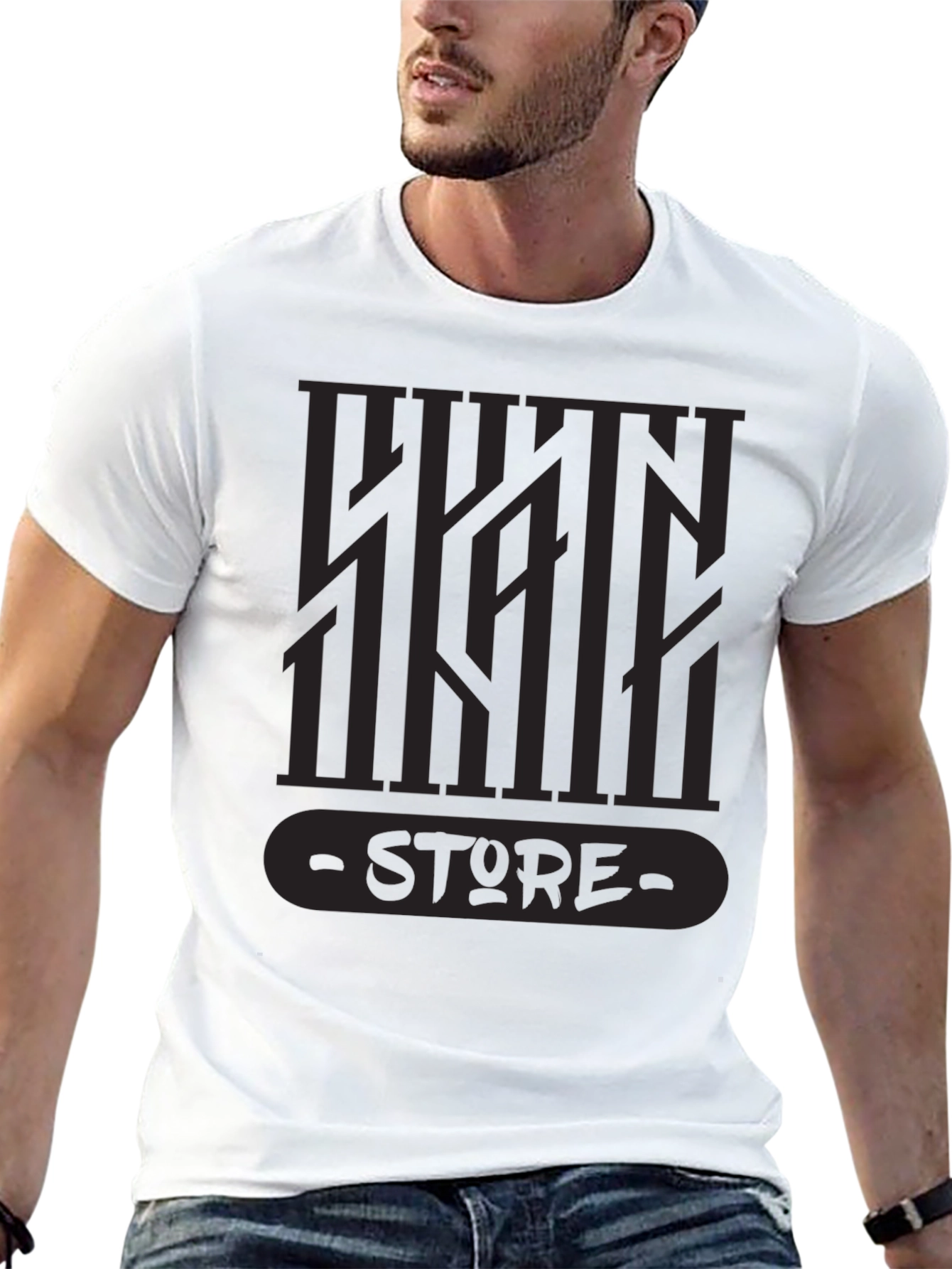Black Urban Style Graphic Tee - Dark Design view 13