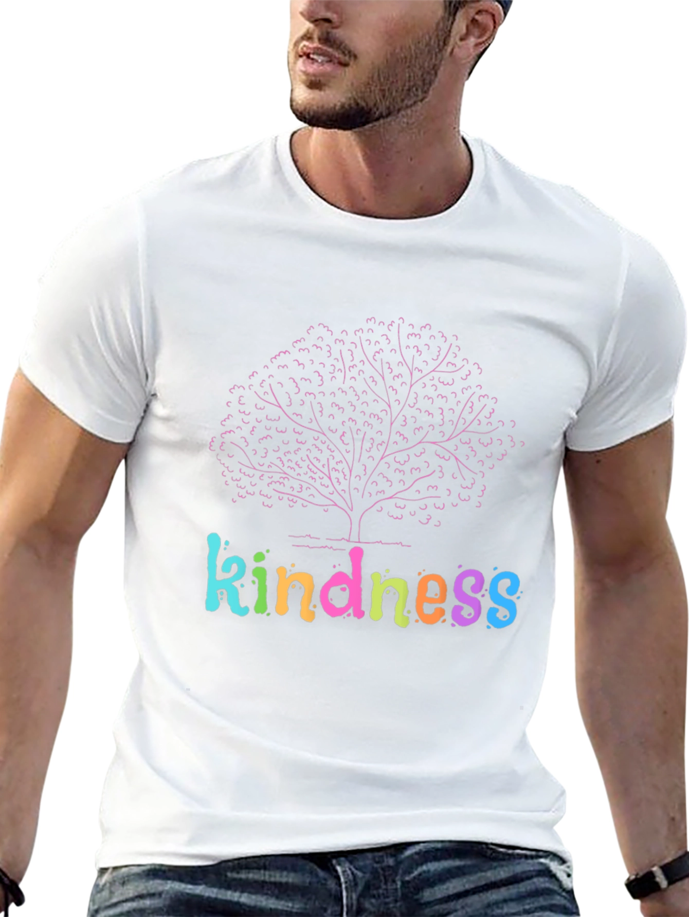 Black Kindness Tree Graphic Black T-Shirt view 13