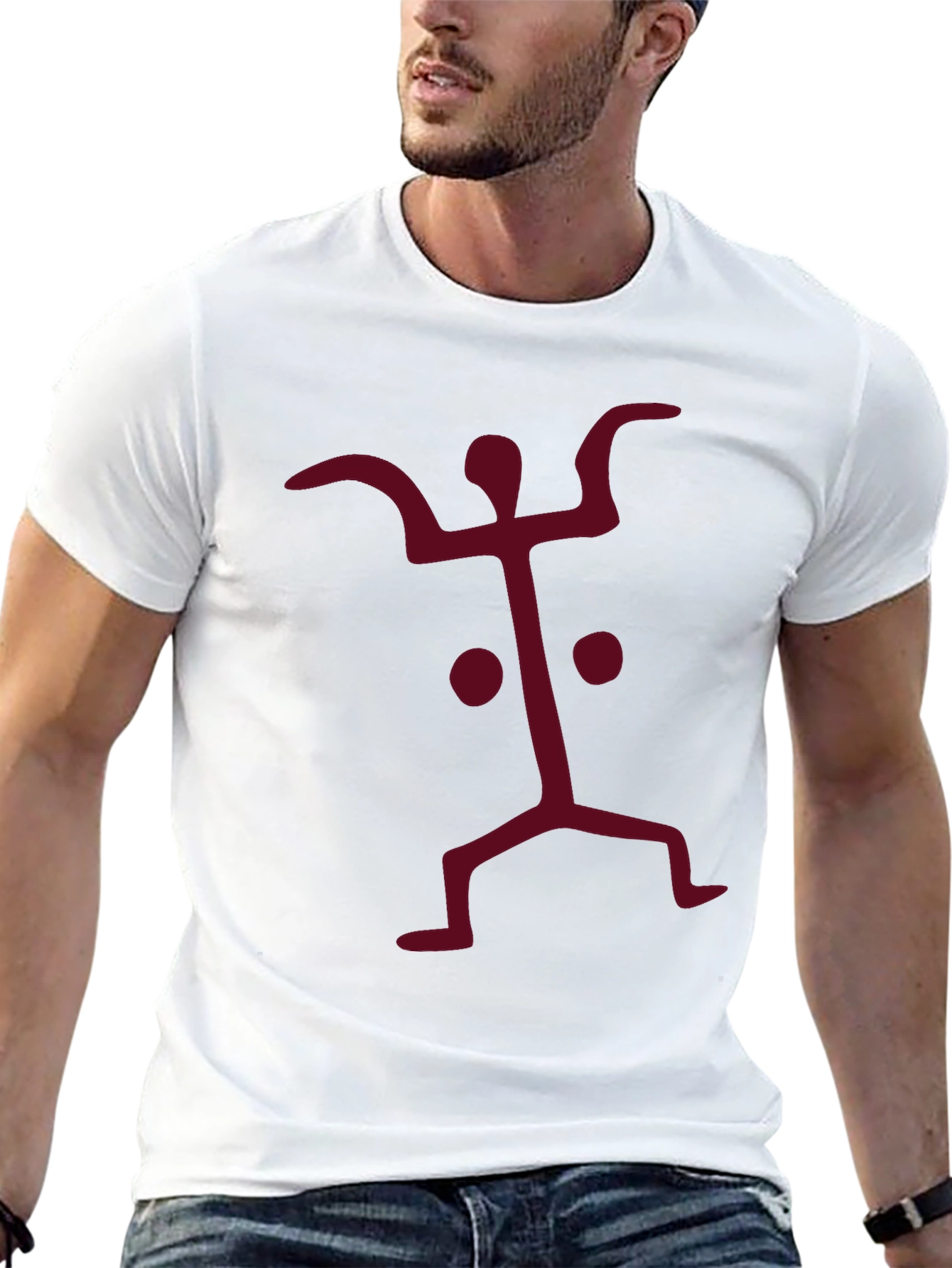 Black Abstract Graphic Print Crew Neck Tee view 13