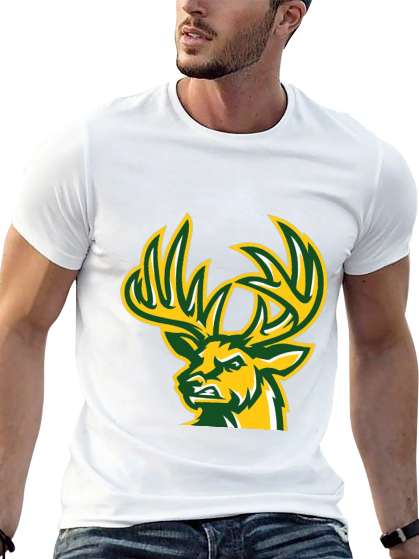 Black Deer Graphic T-Shirt - Black Cotton Tee view 13