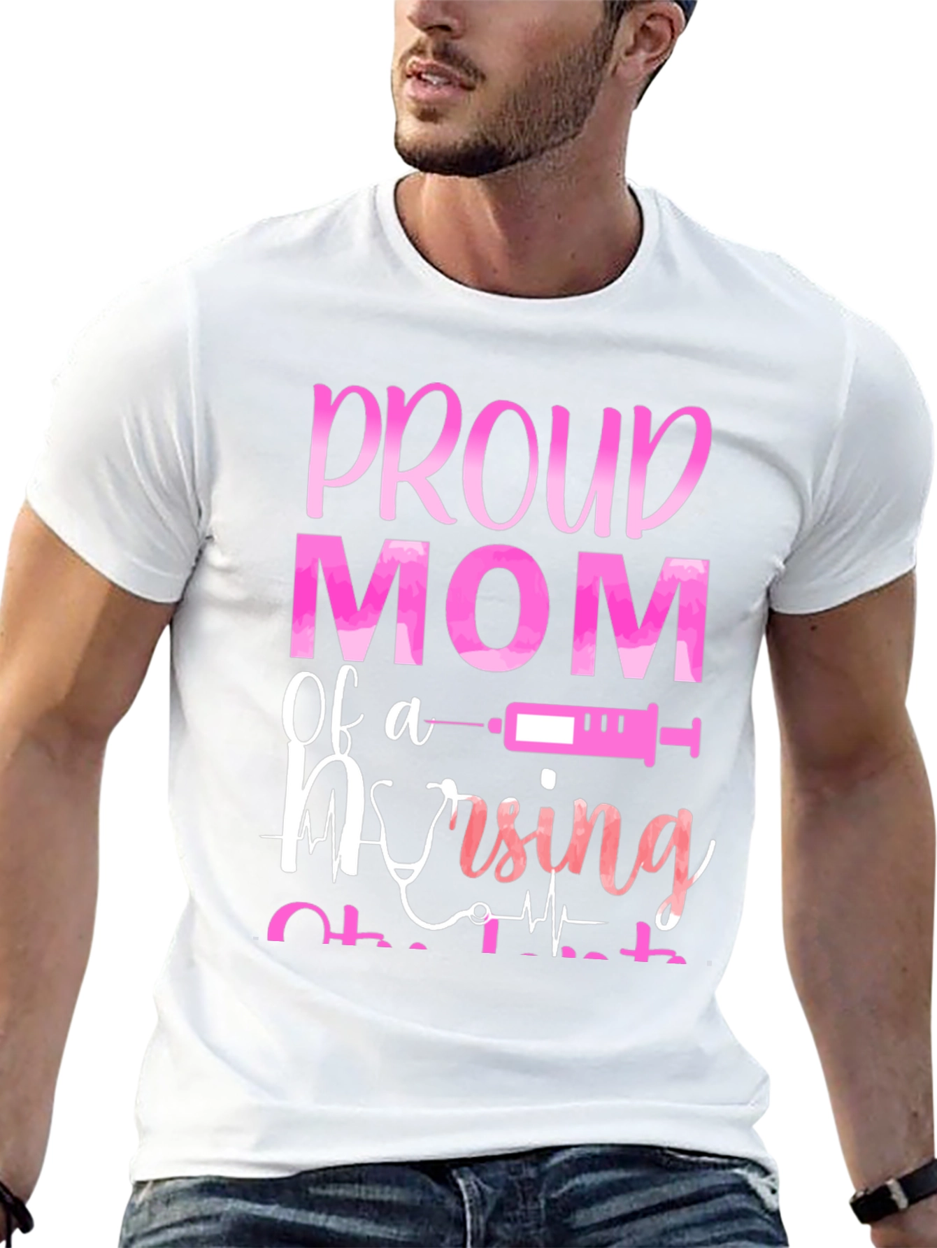 Black Proud Mom of a Nursing Student T-Shirt view 13