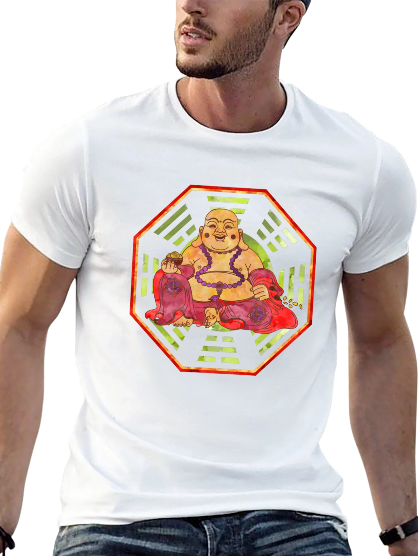 Laughing Buddha Graphic Tee - Zen Style - 13